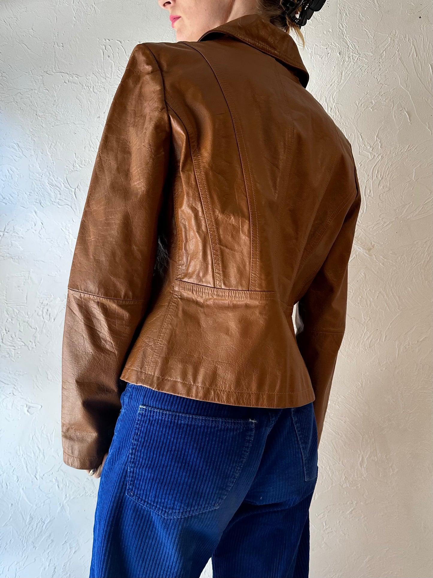 Y2k 'Wilsons' Brown Leather Jacket / Medium