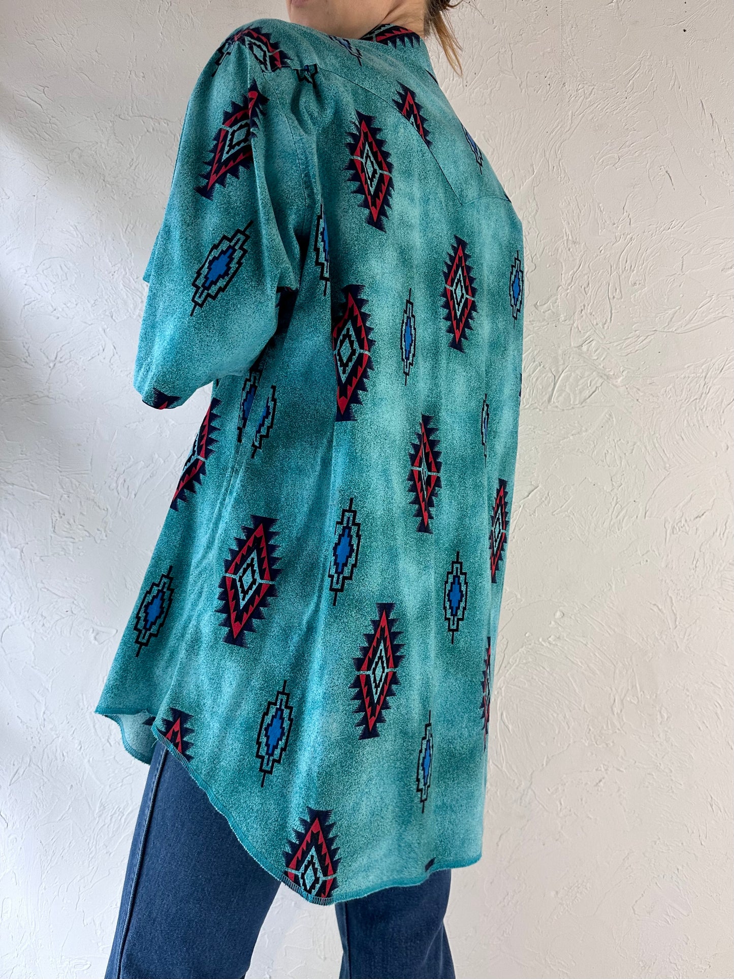90s 'Wrangler' Western Button Up Shirt / Large