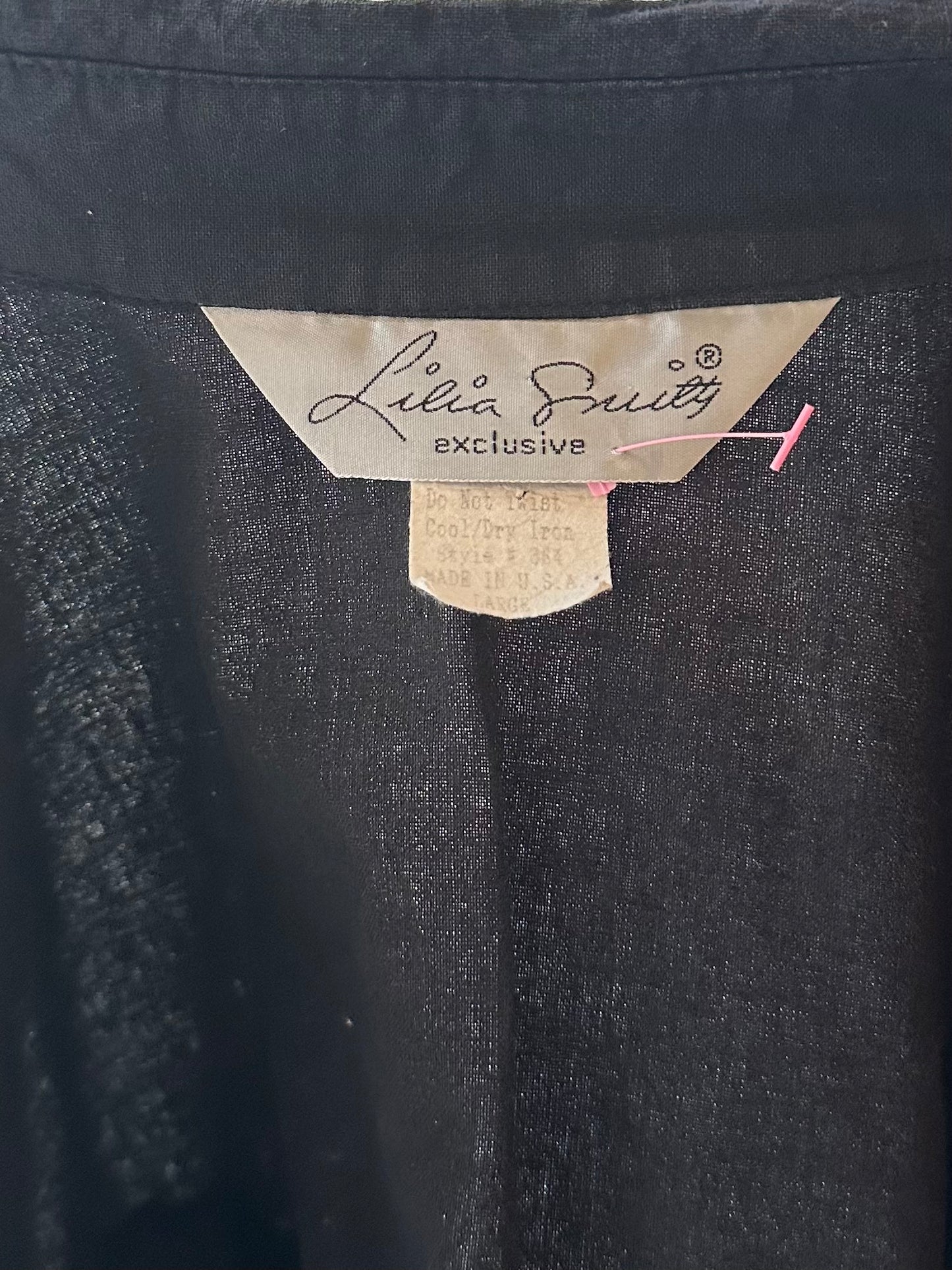 80s 'Lila Suilty' Black Western Fringe Shirt / Large