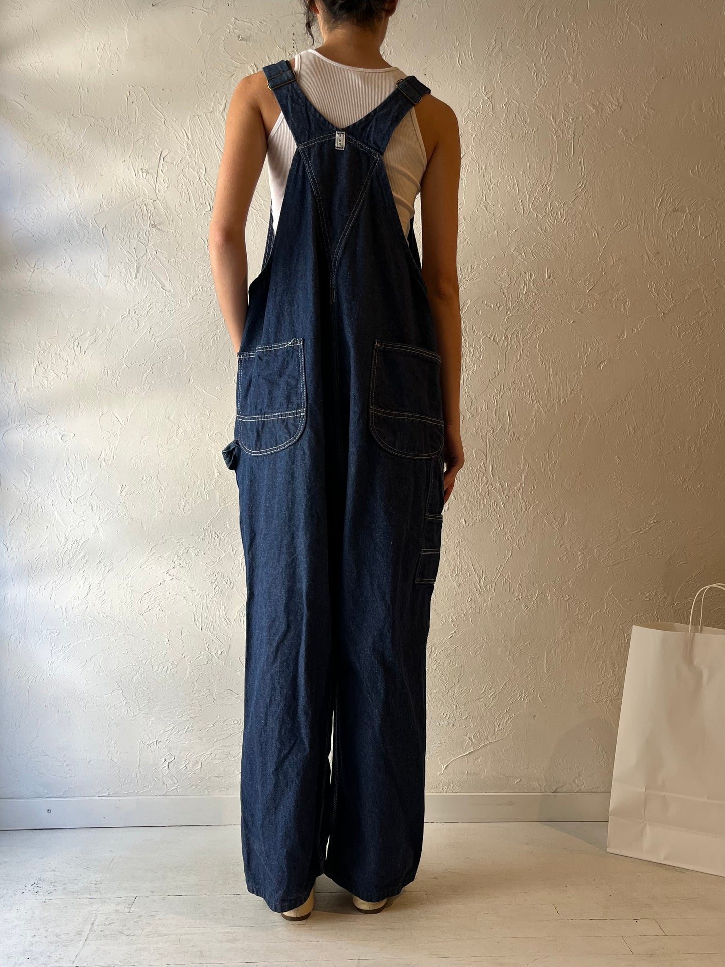Y2K ‘Key’ Dark Wash Denim Overalls / Large