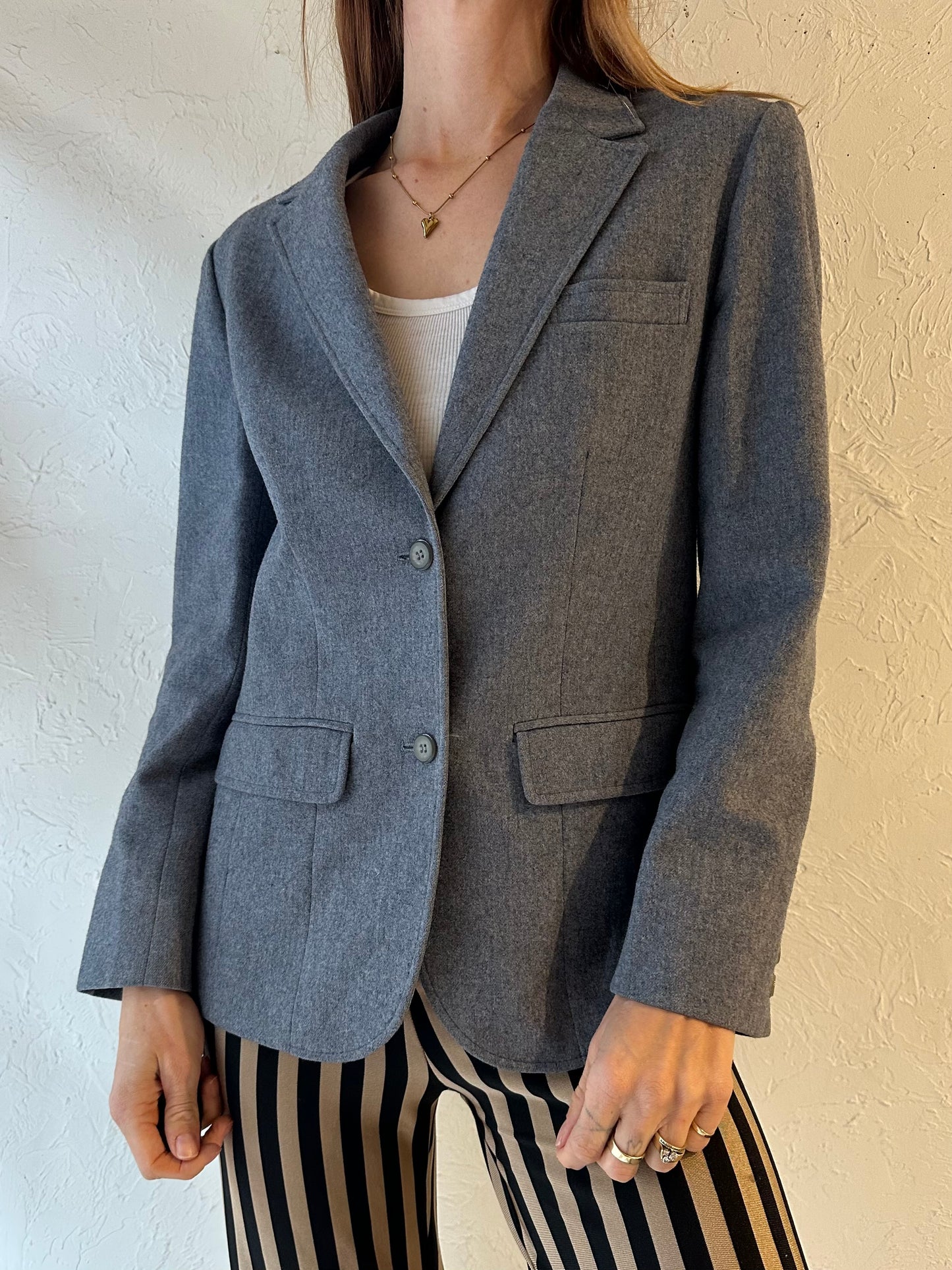 80s ‘Pendleton’ Gray Wool Blazer / Small
