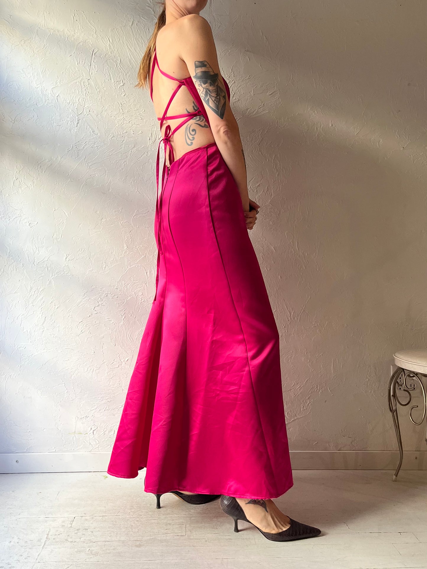 90s 'Gunne Sax' Formal Pink Maxi Dress / Small