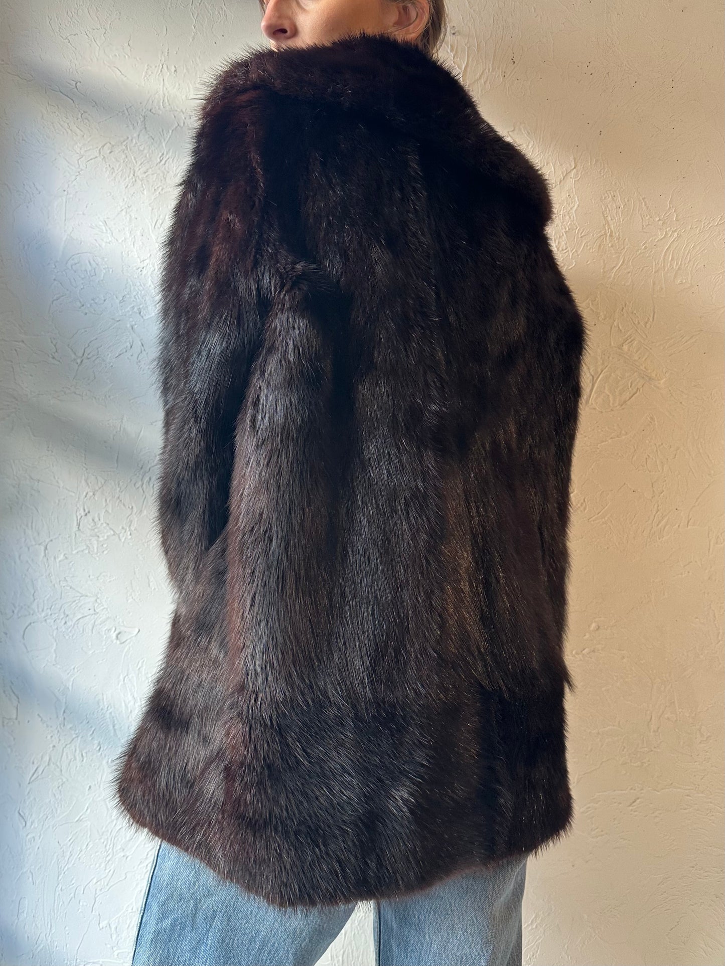 70s 'American Fur' Brown Authentic Fur Jacket / Medium