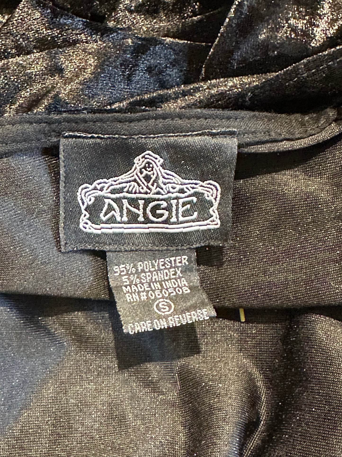 90s ‘Angie’ Black Crushed Velvet Jumpsuit / Small