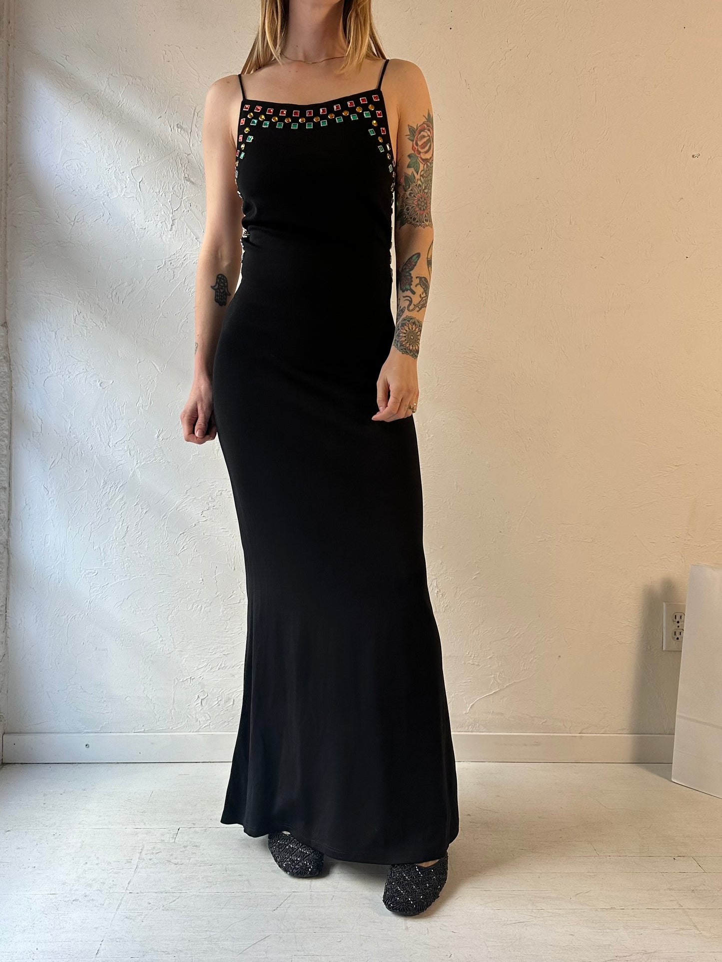 90s ‘Nicole Bakti’ Black Formal Dress / Medium