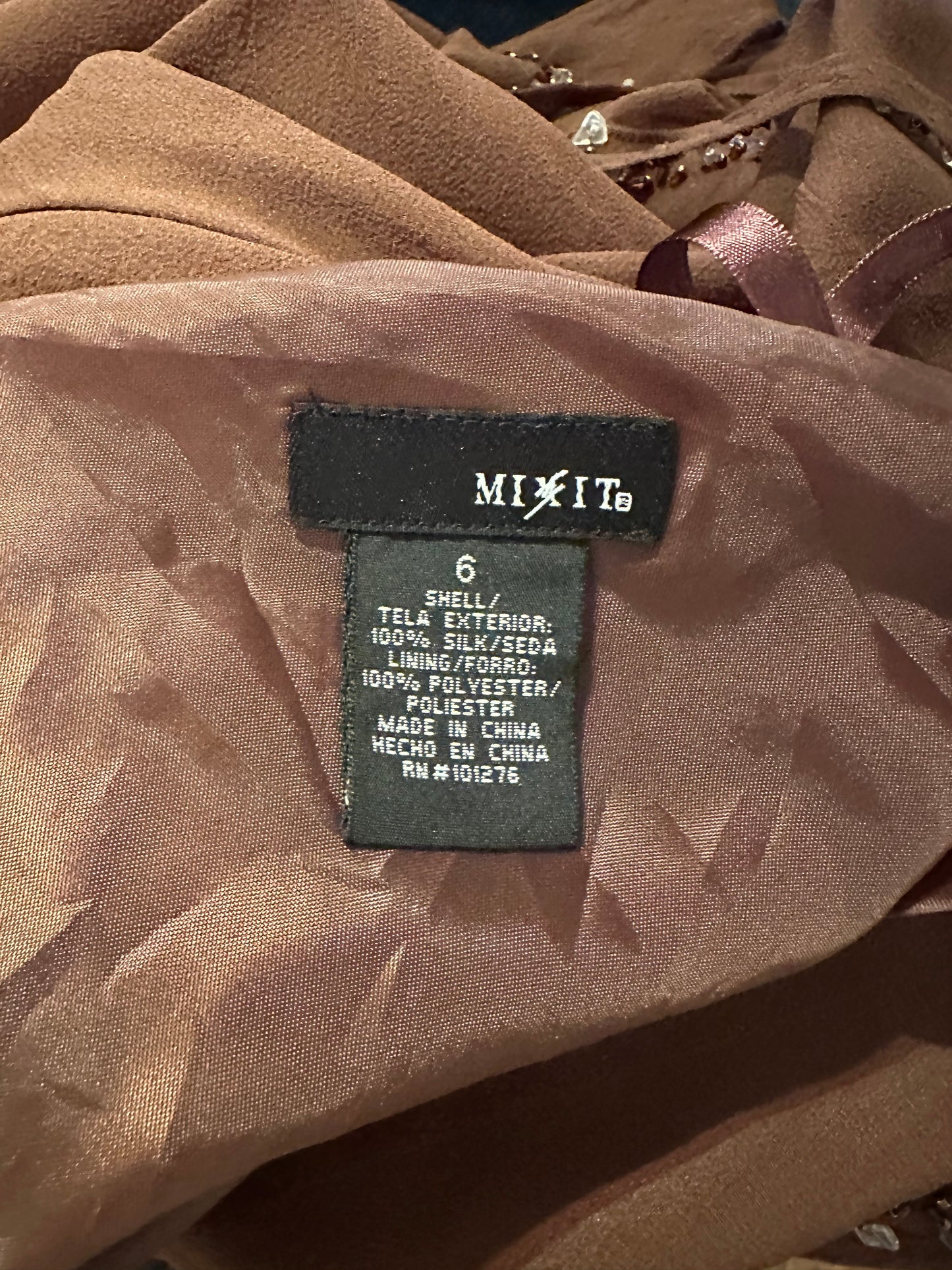 Y2K ‘Mixit’ Brown Silk Dress / Medium