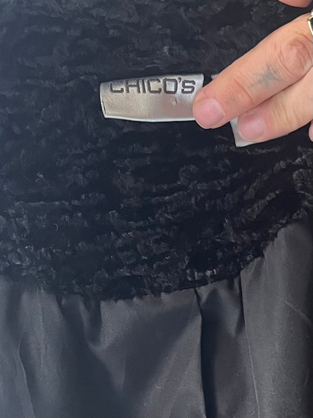 Y2k 'Chicos' Black Faux Fur Vest / Small