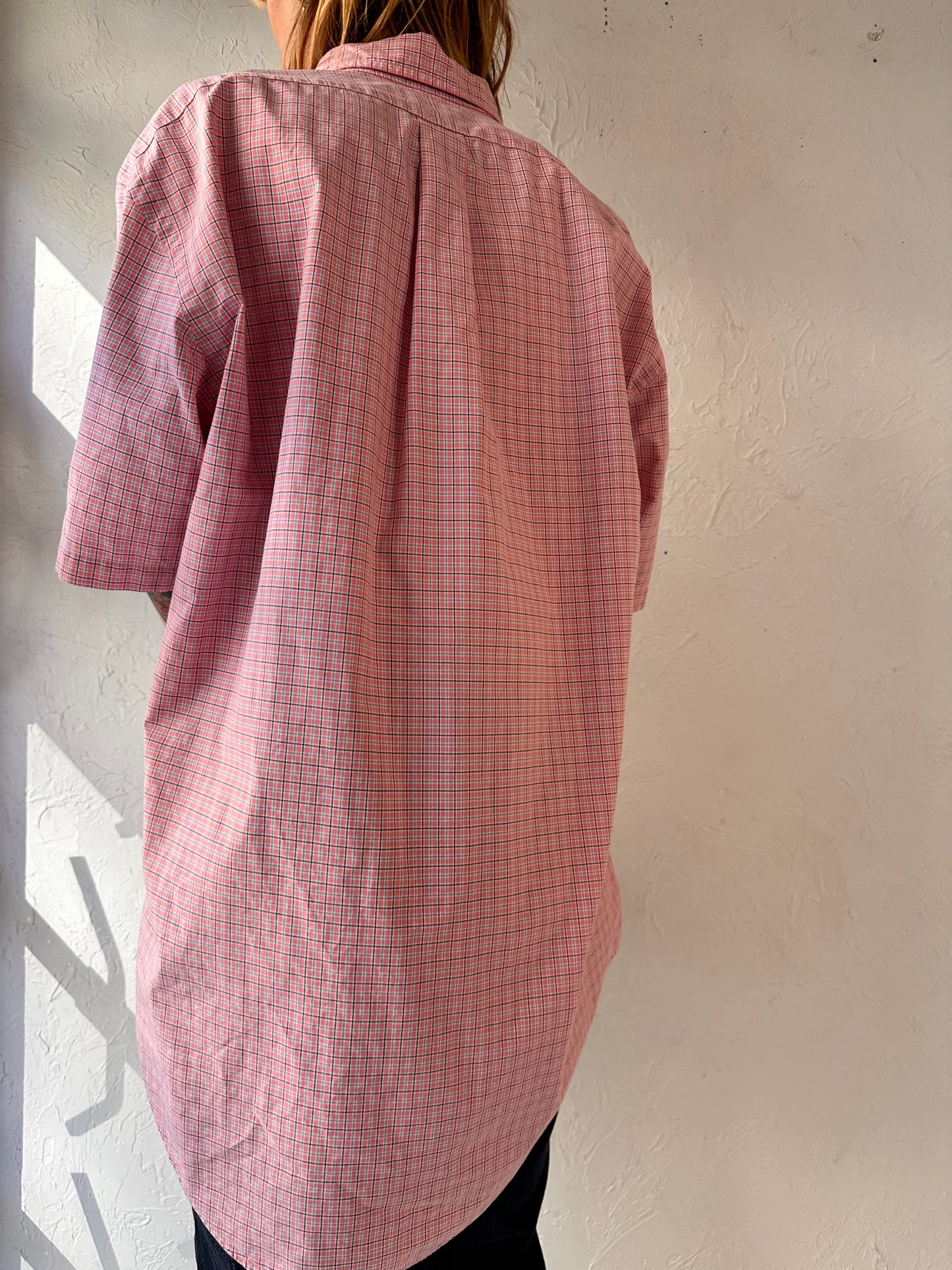90s 'Ralph Lauren' Pink Short Sleeve Button Up Shirt / Medium