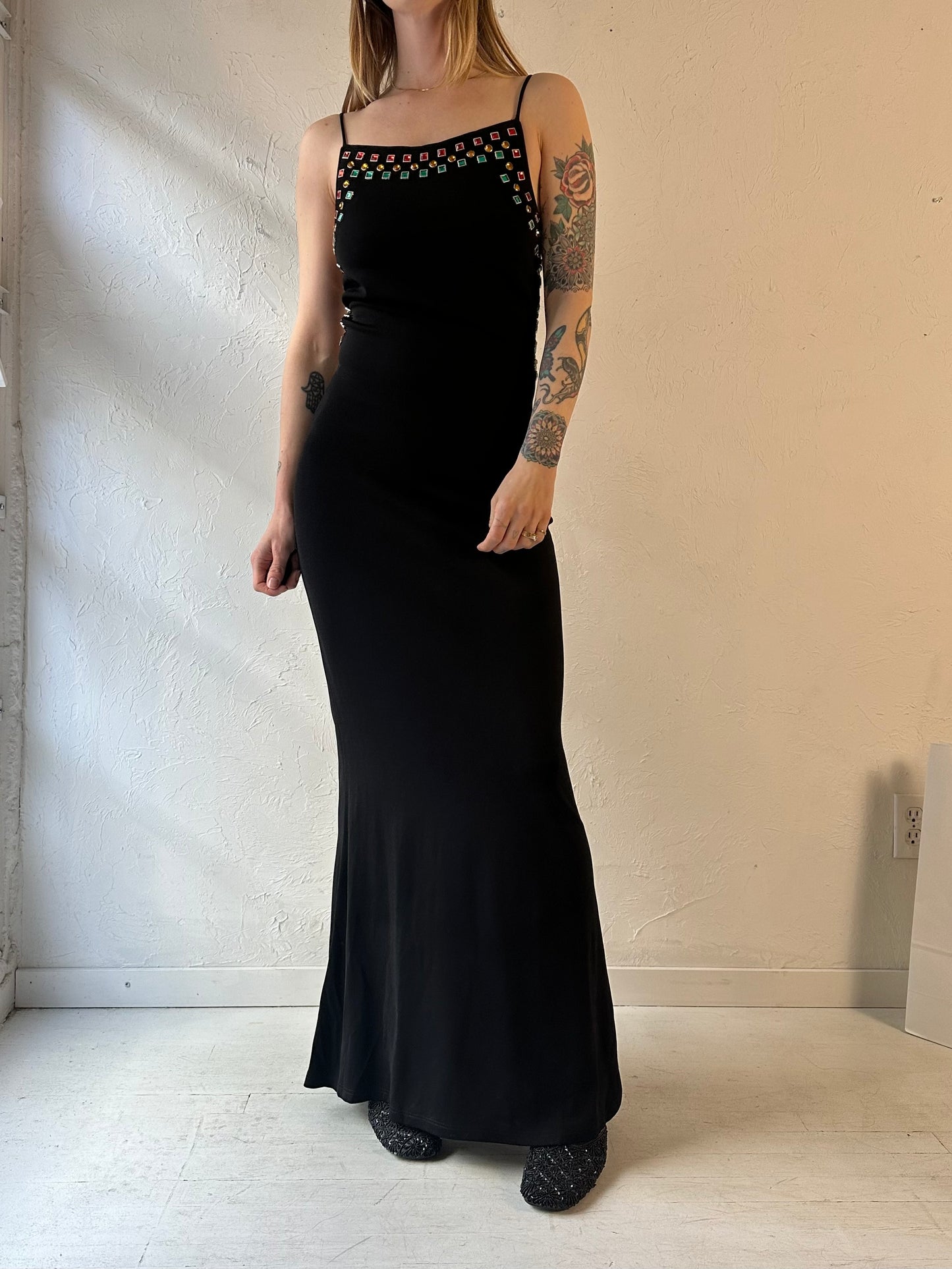 90s ‘Nicole Bakti’ Black Formal Dress / Medium