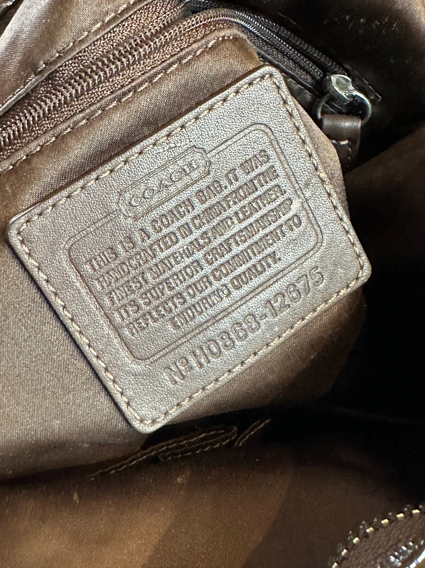 Y2k 'Coach' 12675 Brown Signature Monogram Hobo Shoulder Bag