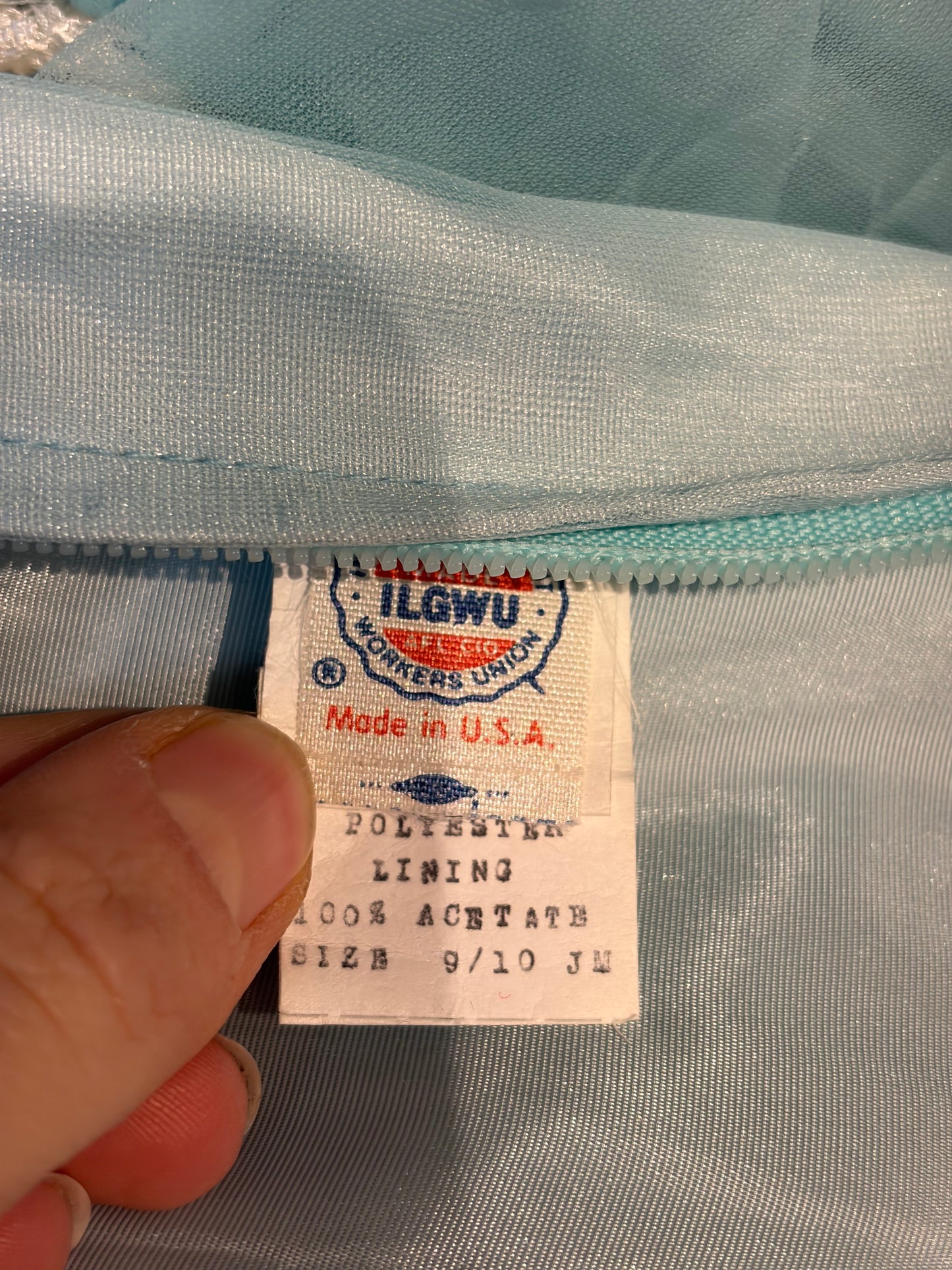 70s Aqua Formal Dress / Union Made / Medium