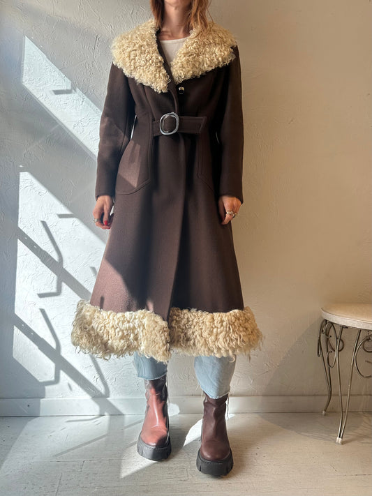 70s 'Willro' Brown Wool Penny Lane Coat / Medium