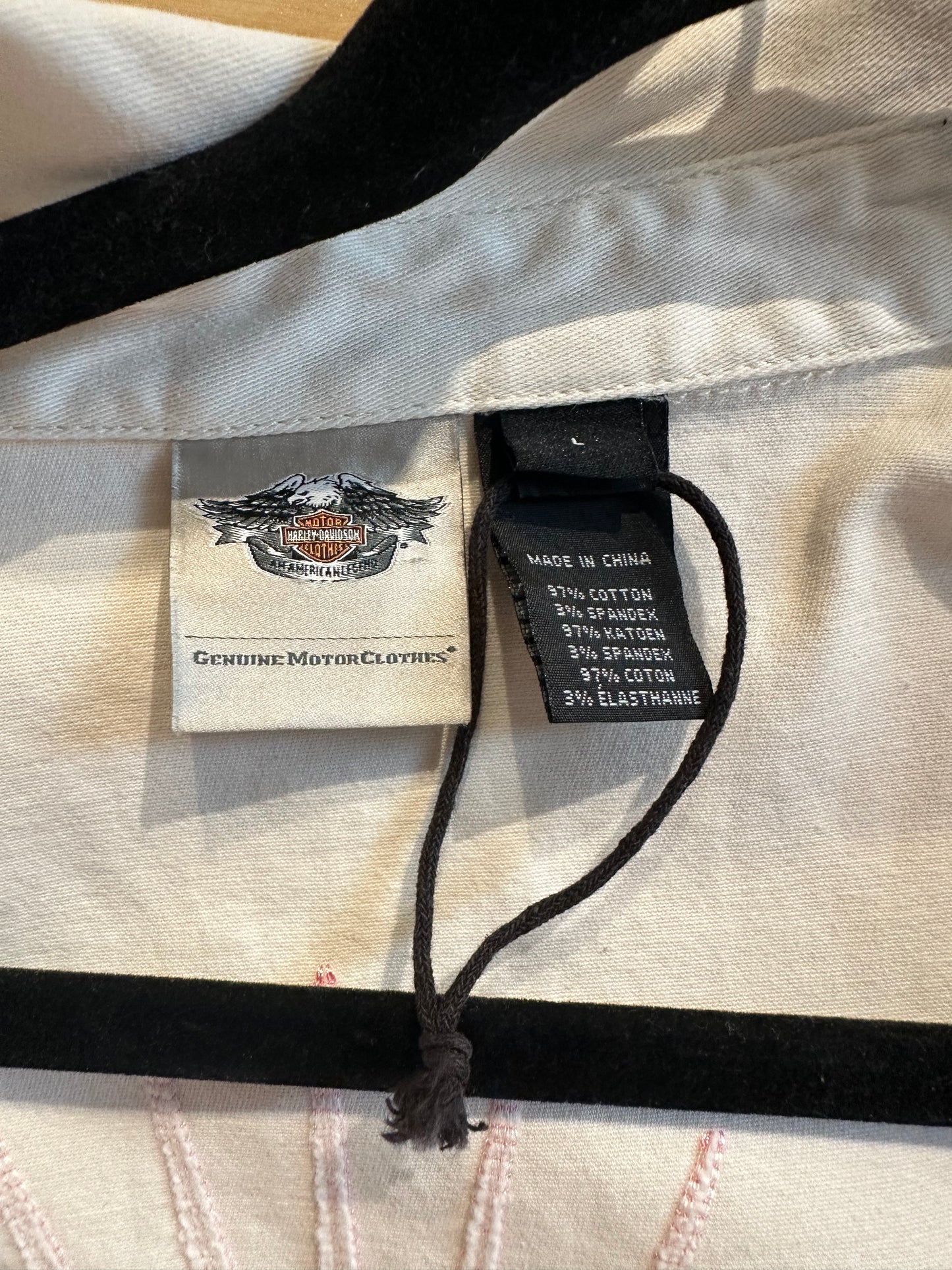 Y2K ‘Harley Davidson’ White Zip Up Vest / Large