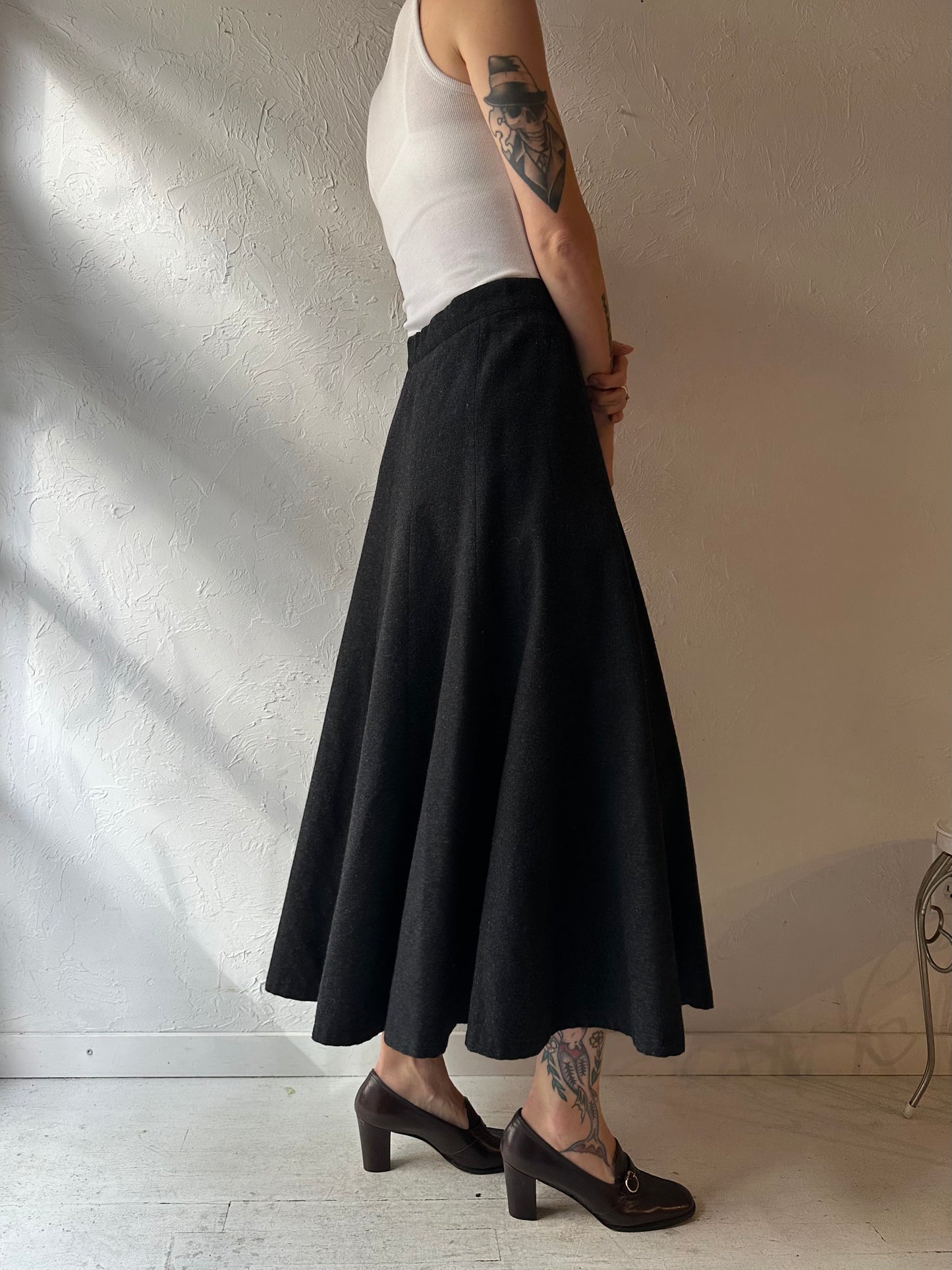 80s '123' Gray Knit Skirt / Small