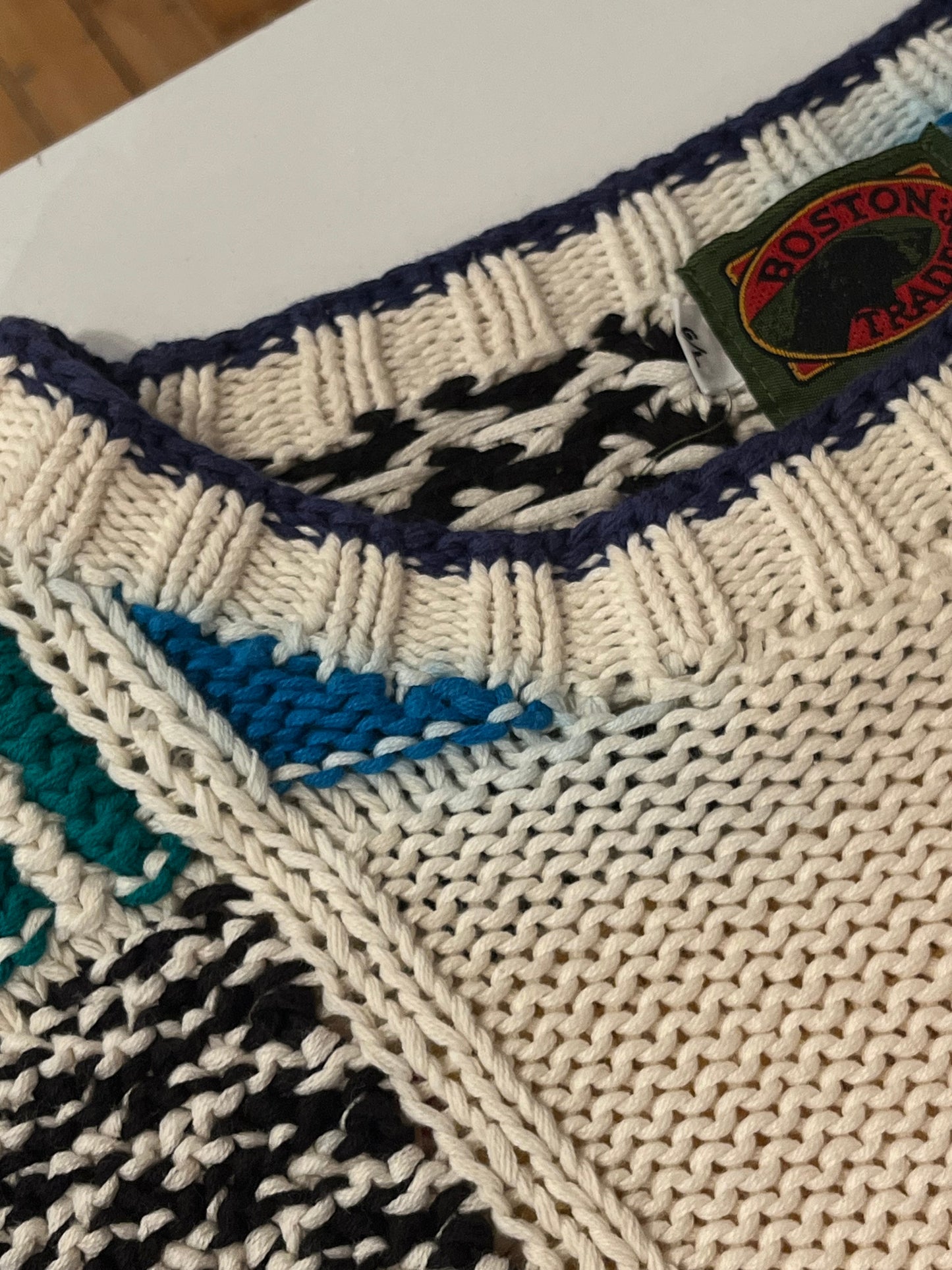 90s 'Boston Trader’s' Cotton Sweater / Large
