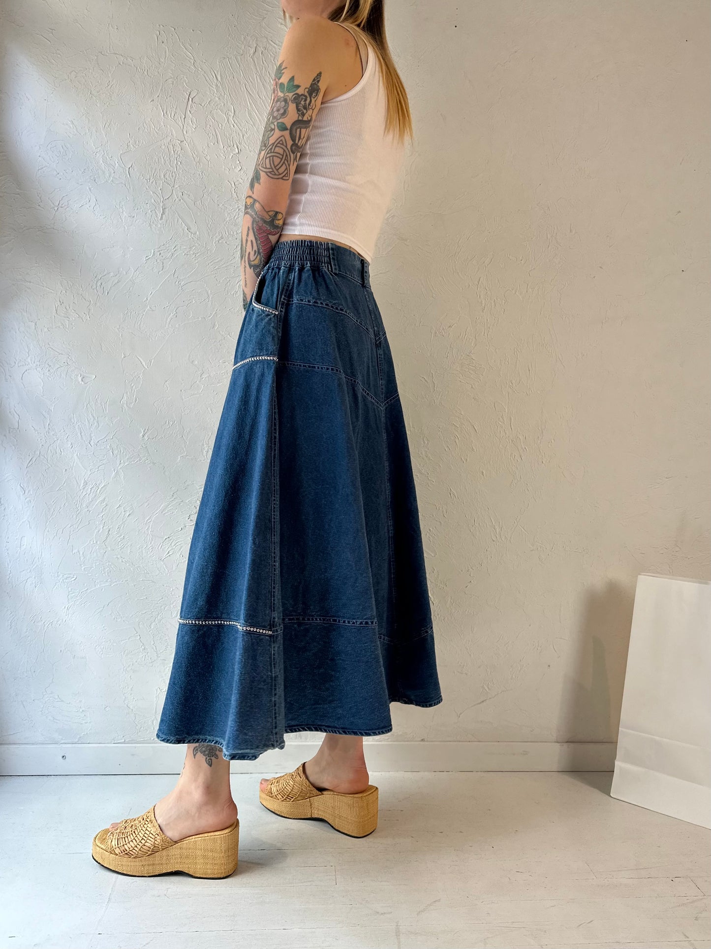 90s 'Jazzino' Denim Skirt / Small