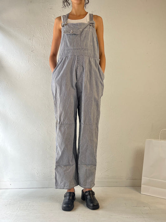 90s Pinstripe Workwear Overalls / Medium