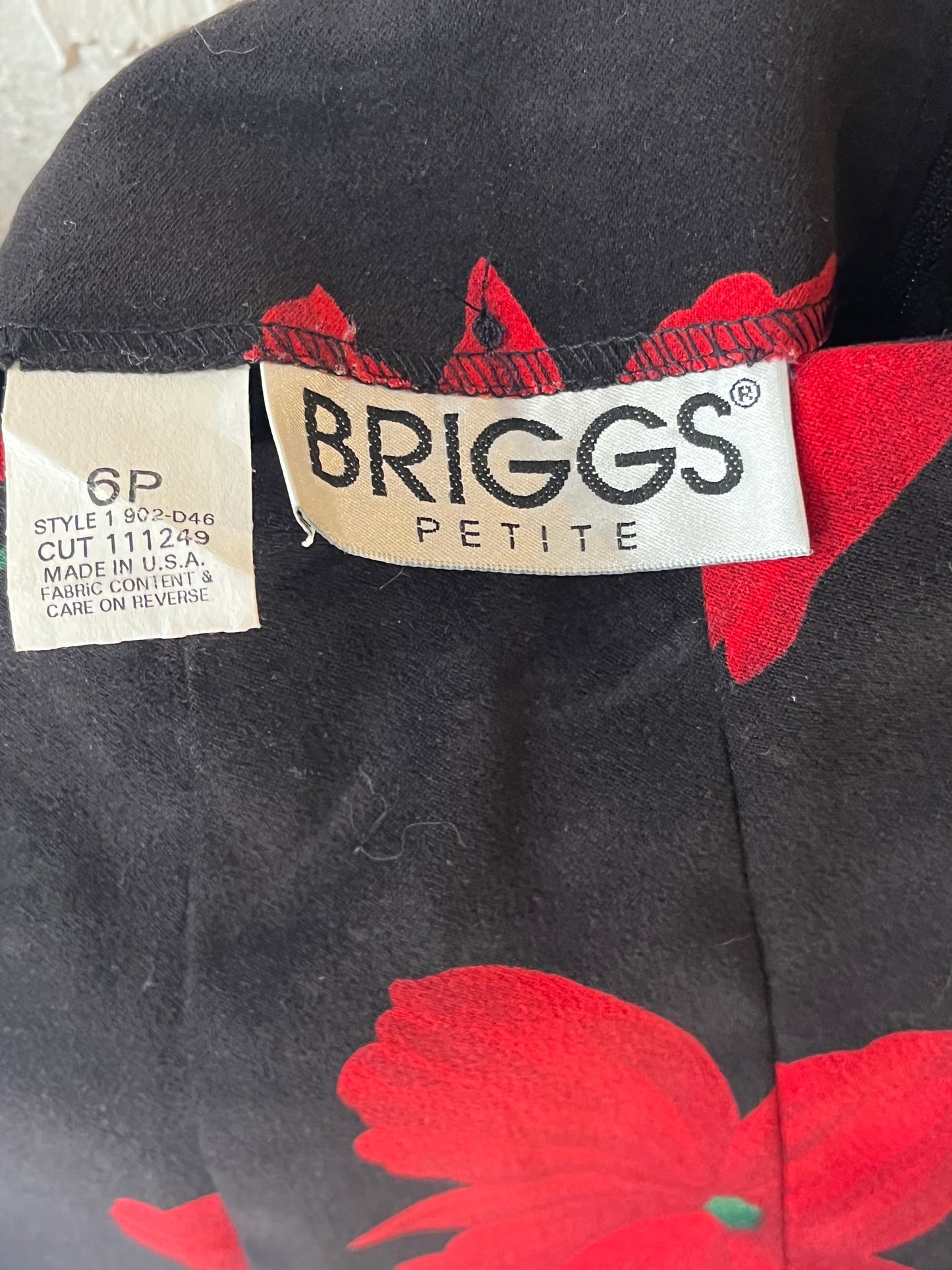 90s 'Briggs' Black Floral Minimalist Office Dark Academia Pencil Midi Skirt / Small