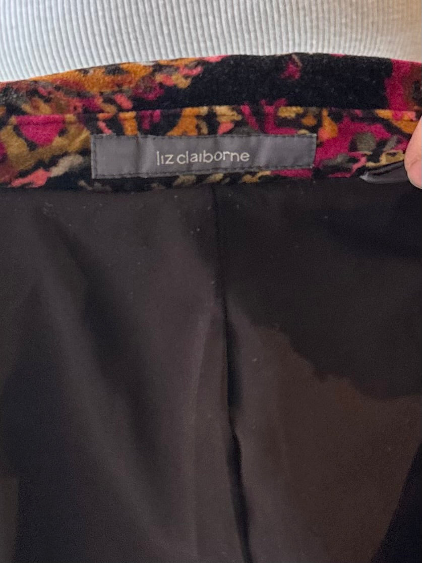90s ‘Liz Claiborne’ Velvet Floral Blazer Jacket / Medium