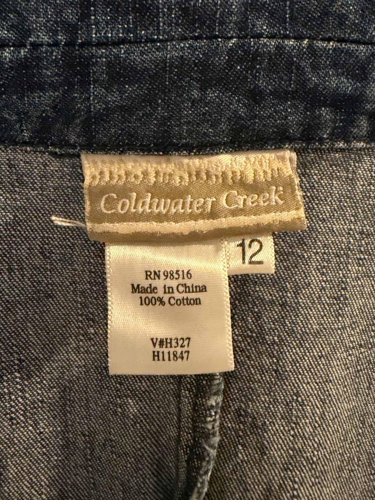 Y2k 'Cold Water Creek' Denim Embroidered Jacket / Medium