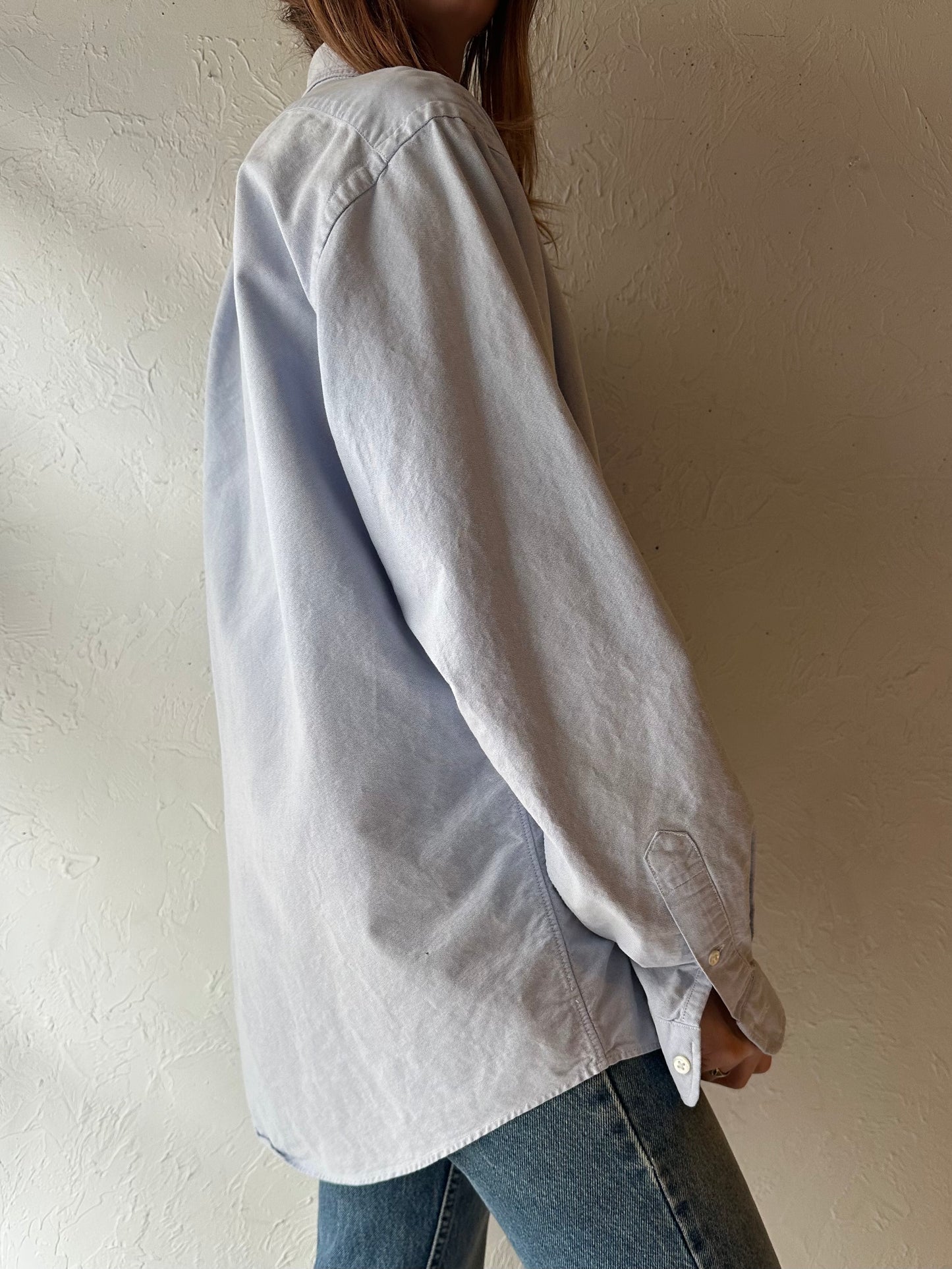 Y2k 'Ralph Lauren' Baby Blue Button up Shirt / Small