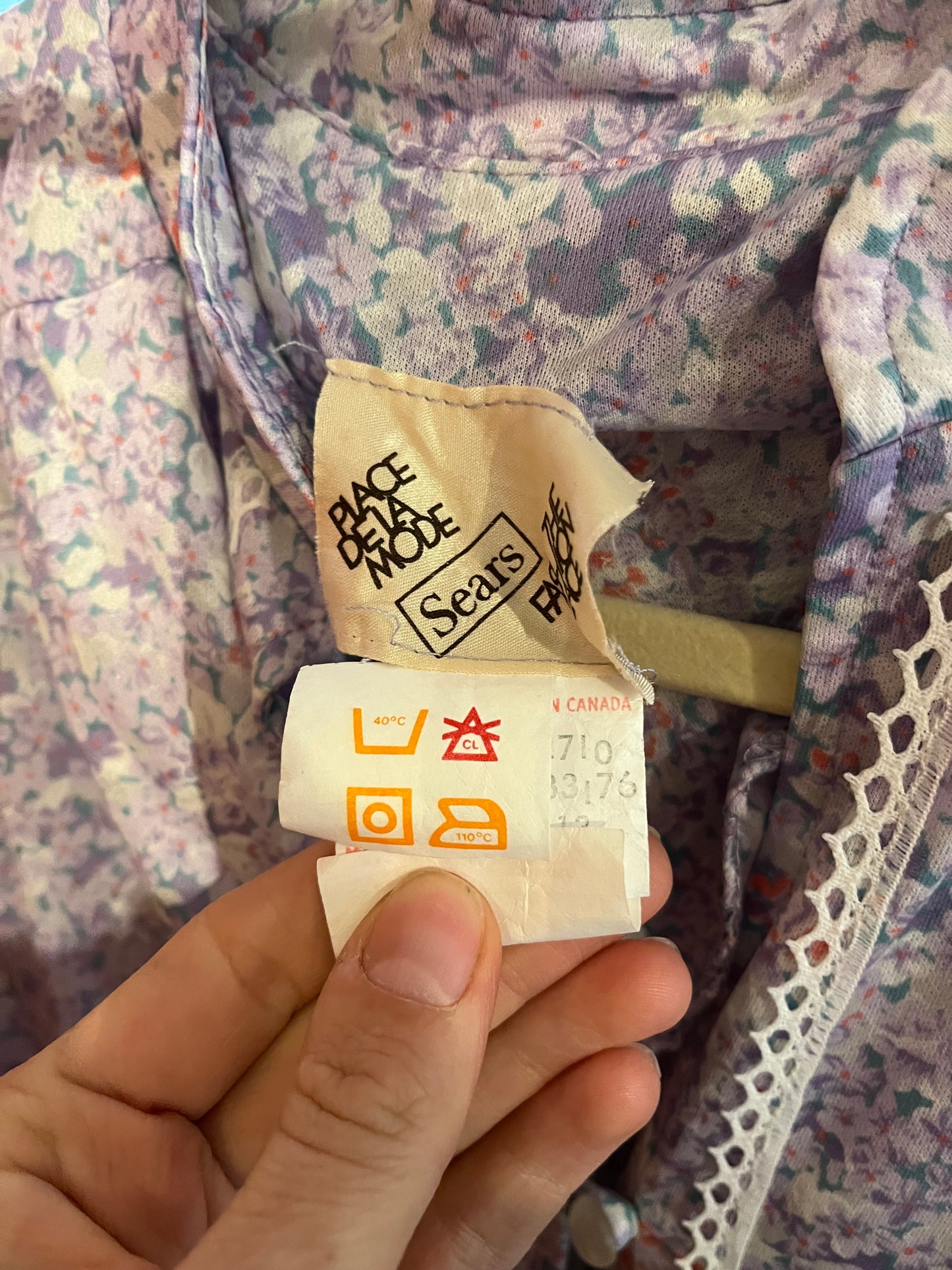 70s ‘Sears’ Purple Floral Midi Dress / Union Made / Medium