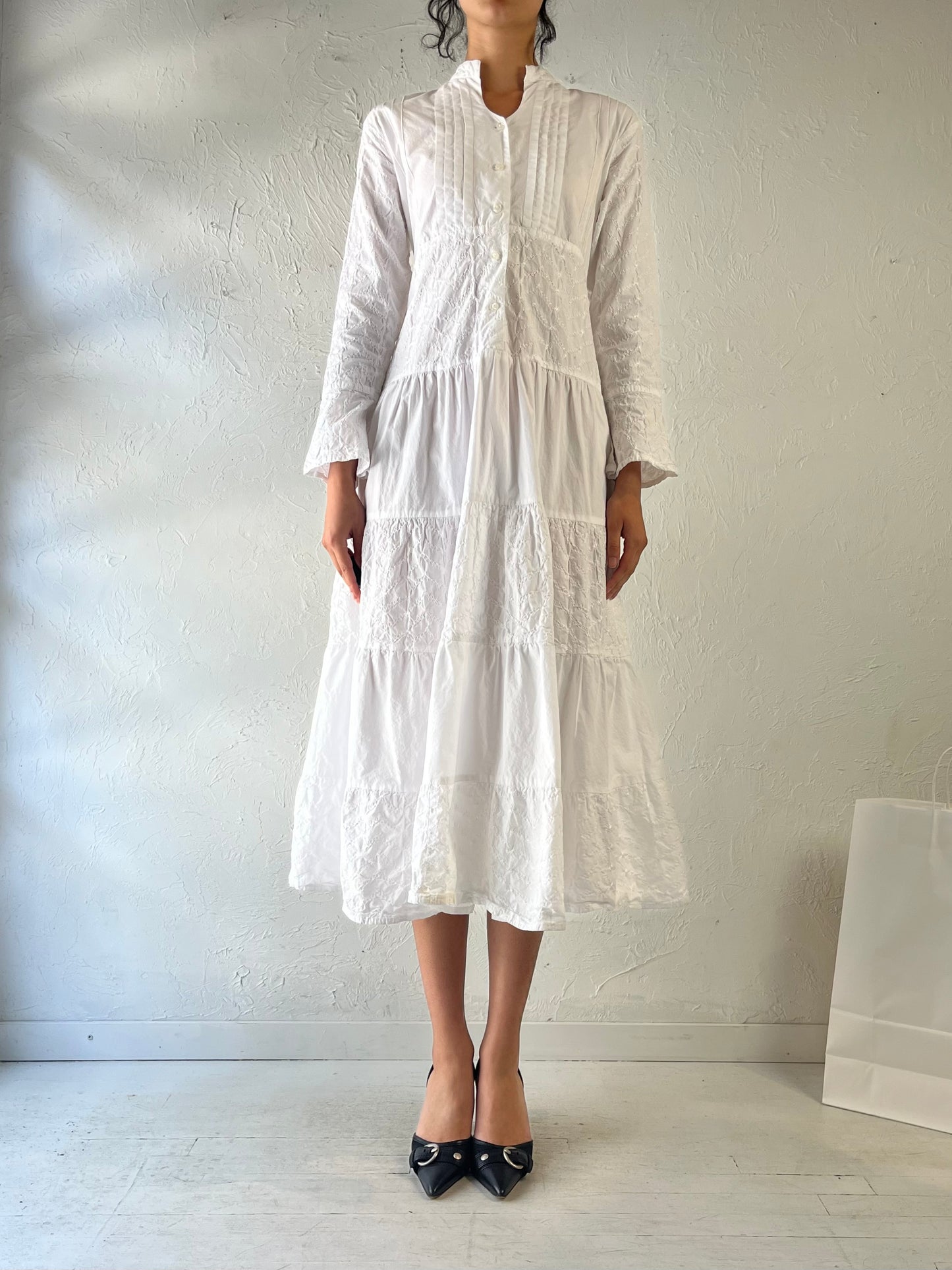 Y2K ‘Dressed In White’ Cotton Dress / Small