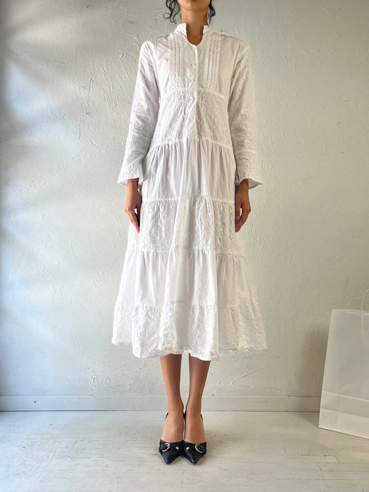 Y2K ‘Dressed In White’ Cotton Dress / Small