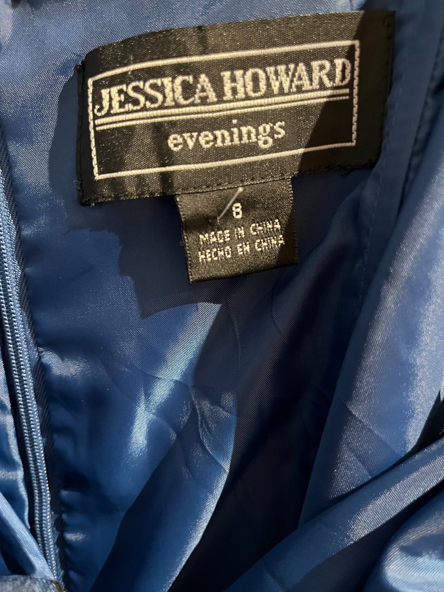90s 'Jessica Howard' Navy Blue Formal Dress / Small - Medium