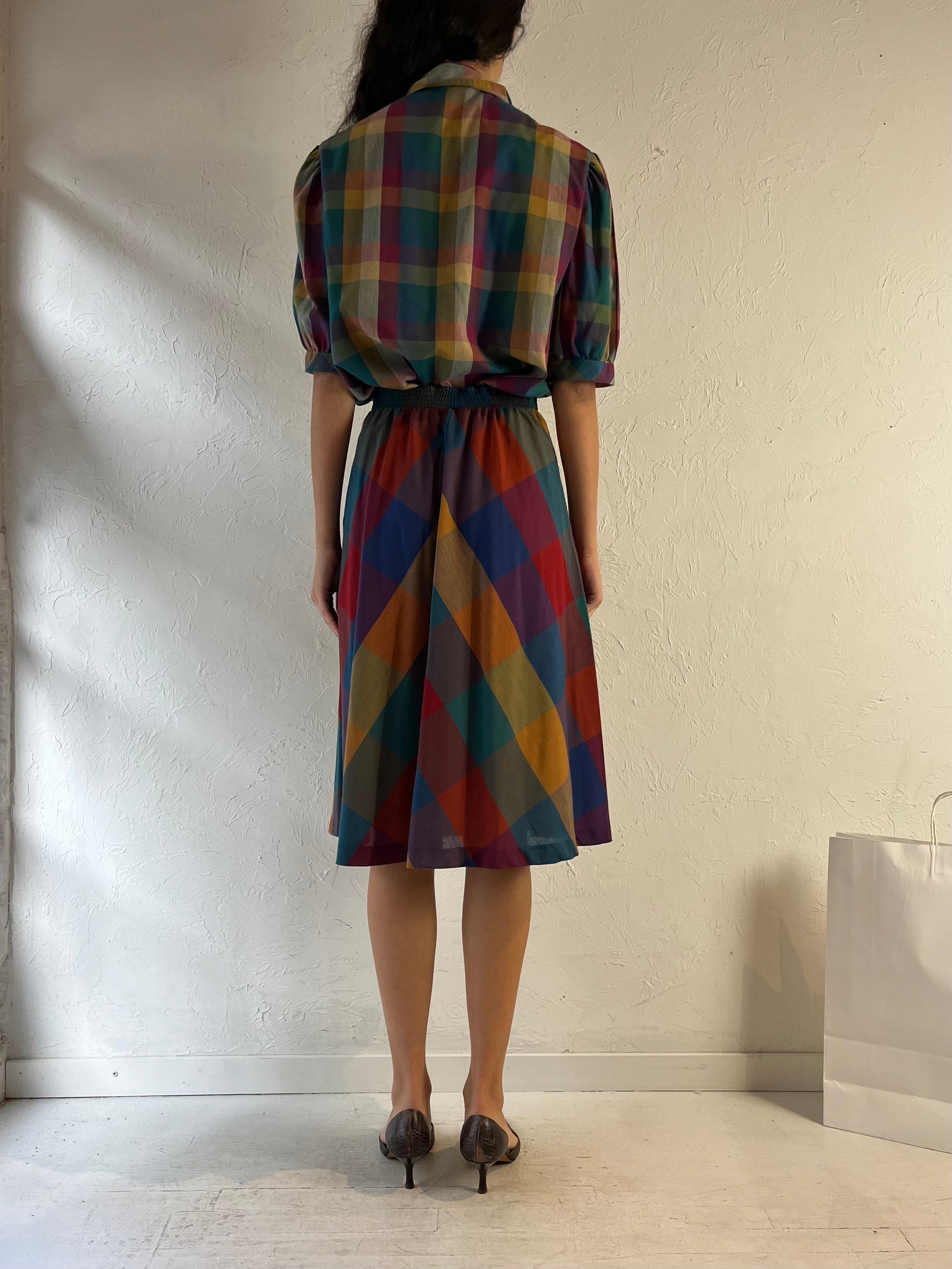 70s 'Koret' Plaid Two Piece Matching Set / Union Made / Medium