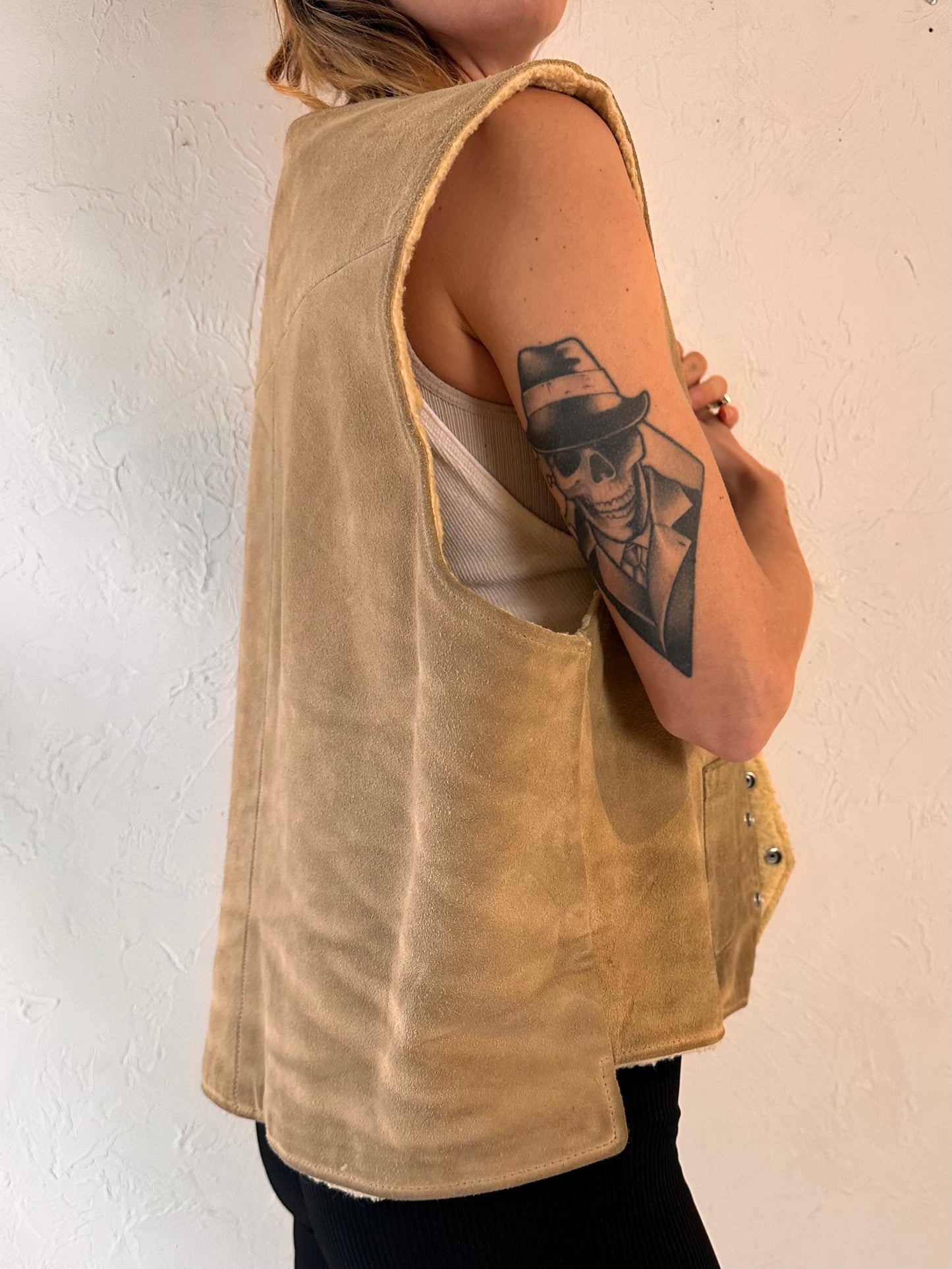 80s 'JFS' Suede Vest / XL