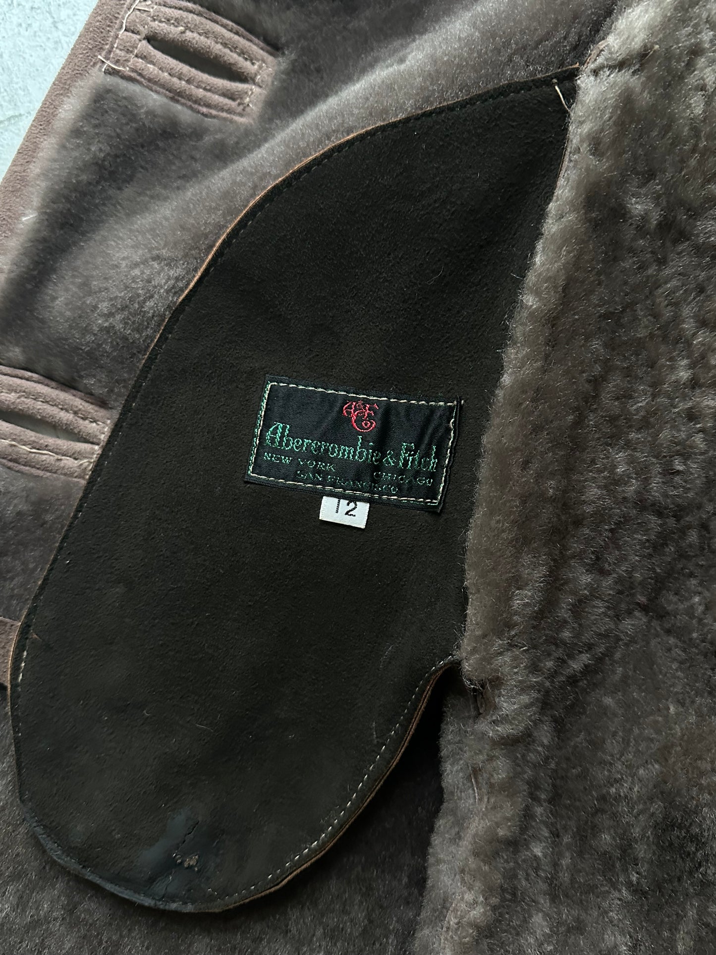 80s 'Ambercrombie and Fitch' Faux Suede Coat / Small