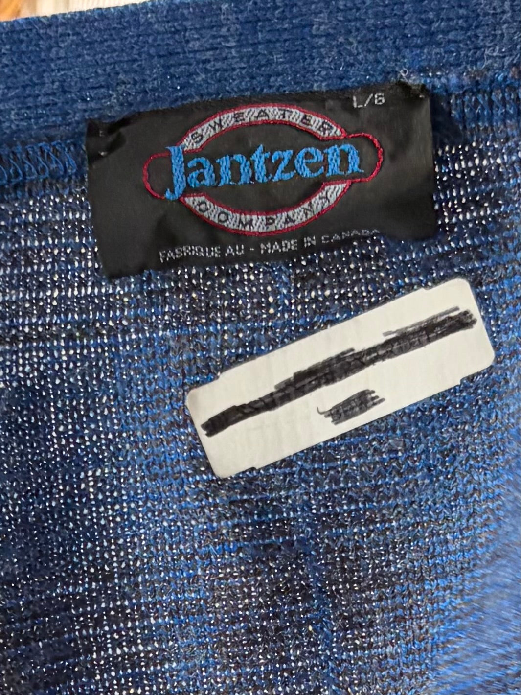 90s 'Jantzen' Blue Plaid Preppy Normcore Cardigan Sweater / Large
