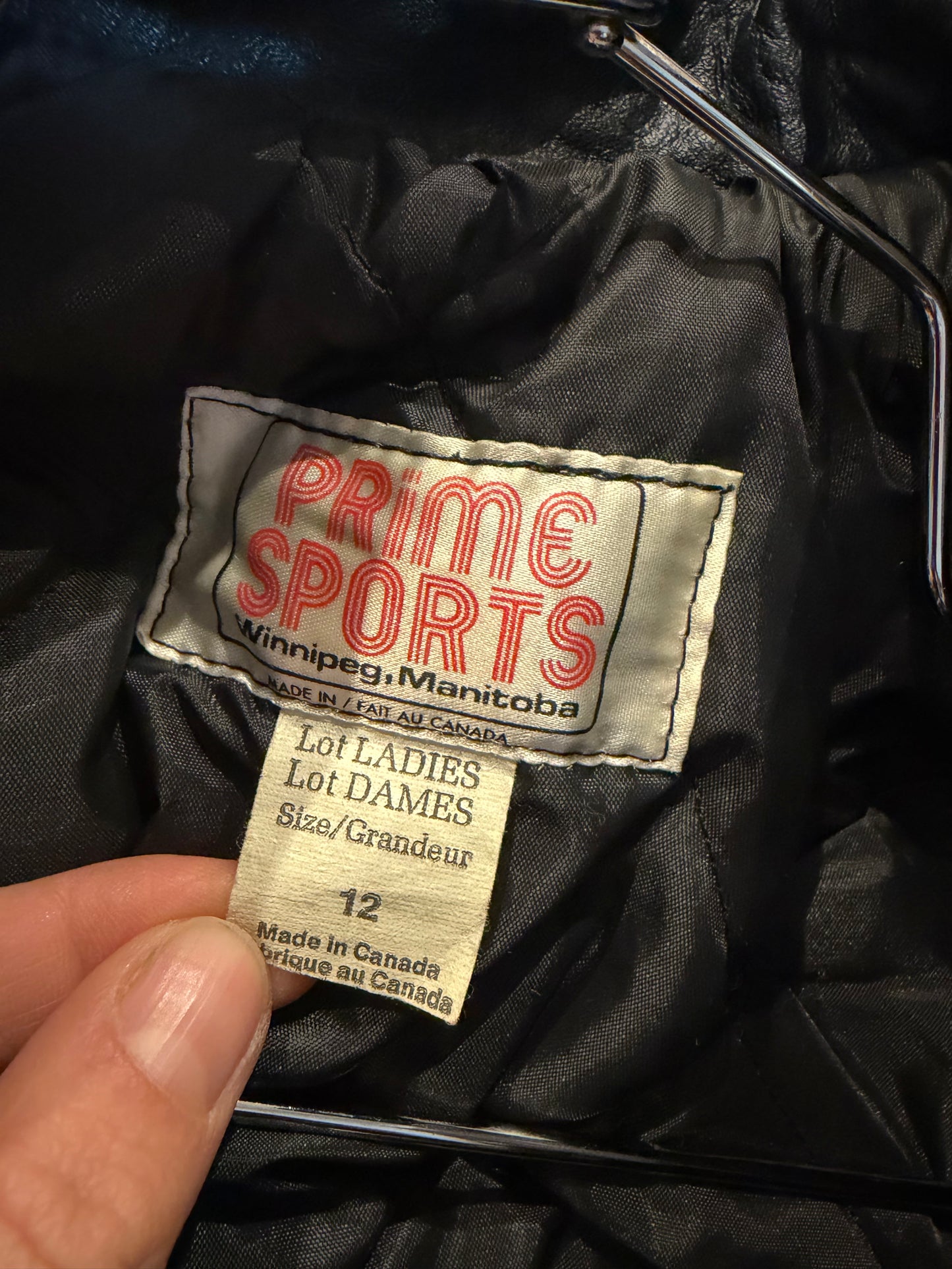 80s 'Prime Sports' Blue & Grey Retro Varsity Bomber Jacket / Medium