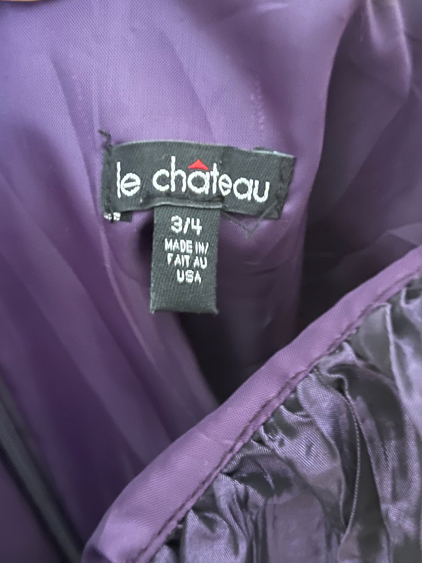 90s ‘Le Chateau’ Purple Crinkle Mini Dress / Small