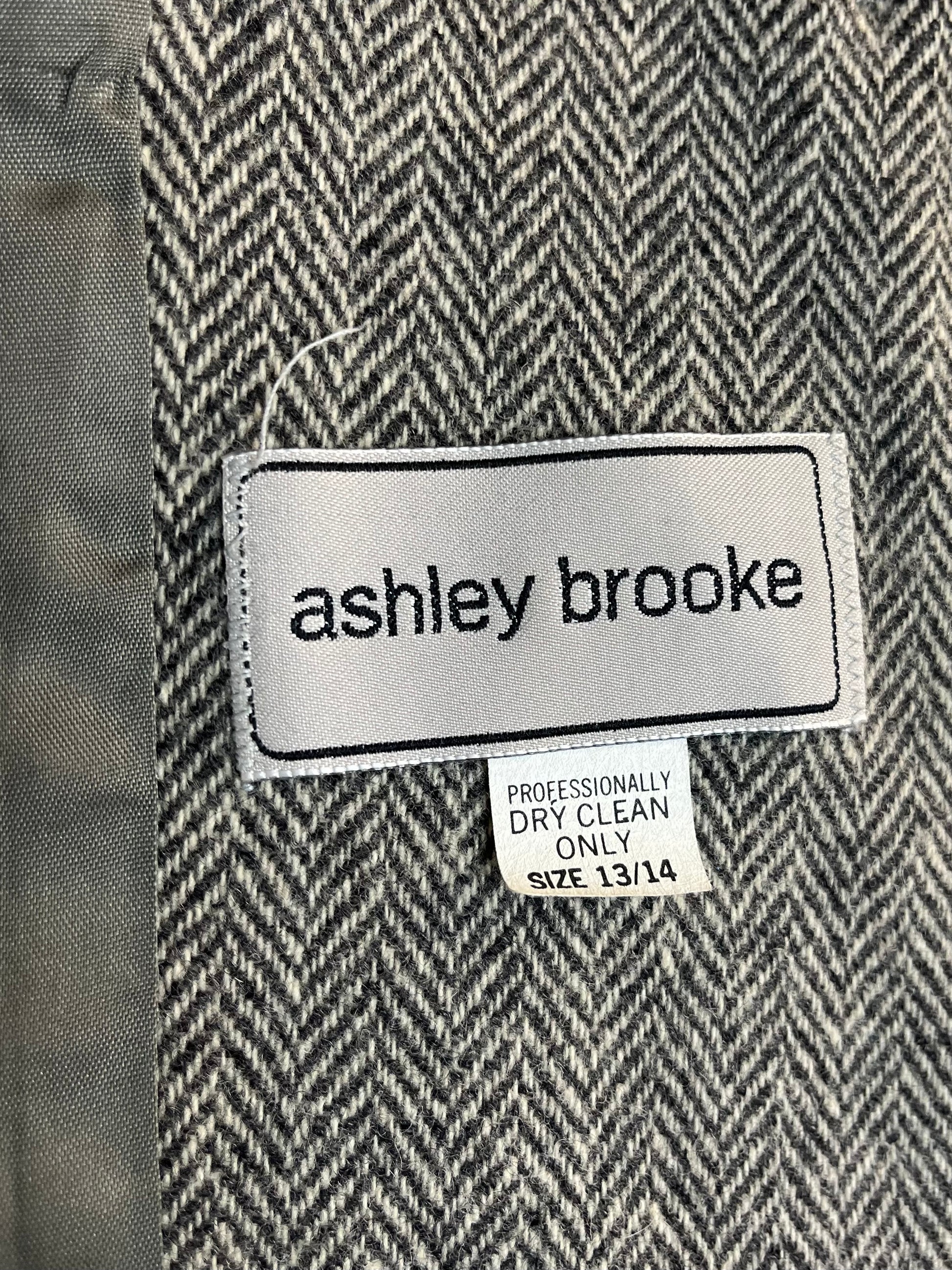90s ‘Ashley Brooke’ Gray Houndstooth Blazer Jacket / Small