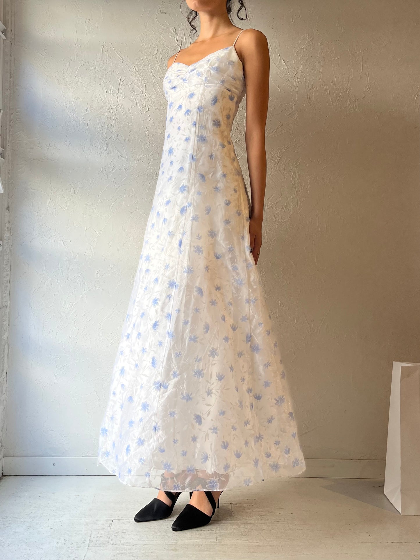 90s 'Ever After' White Formal Dress / Small