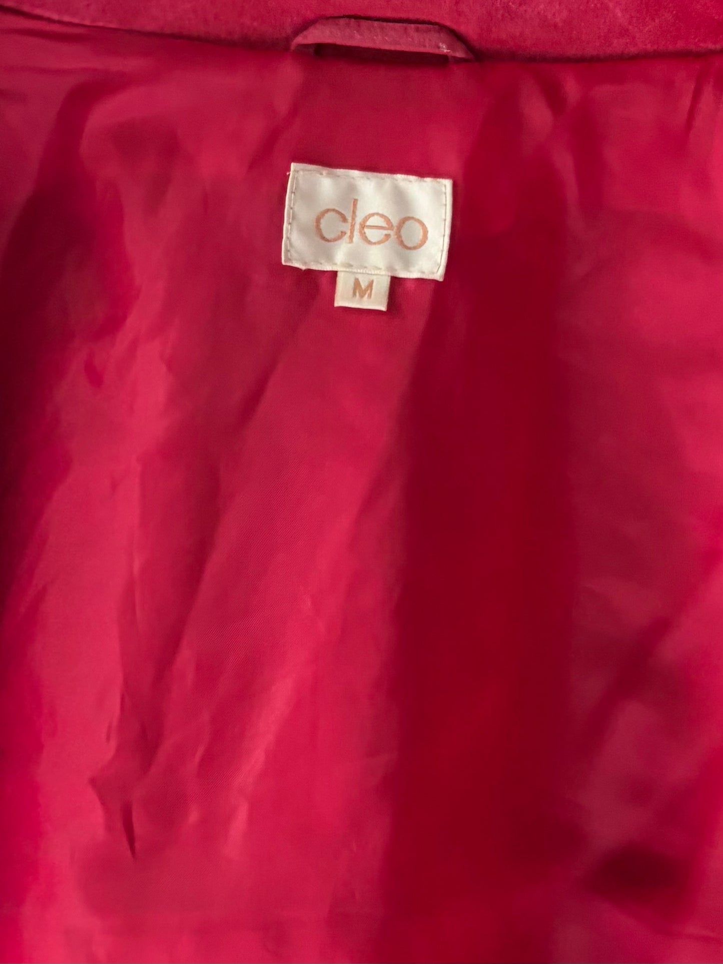 Y2k 'Cleo' Red Suede Leather Jacket / Medium