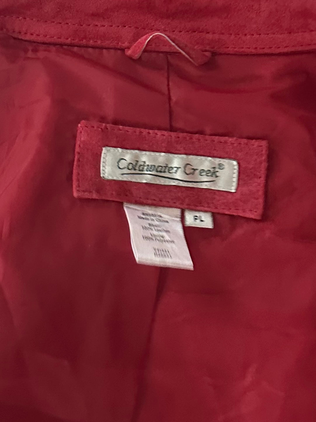 Y2k 'Coldwater Creek' Red Suede Jacket / Large