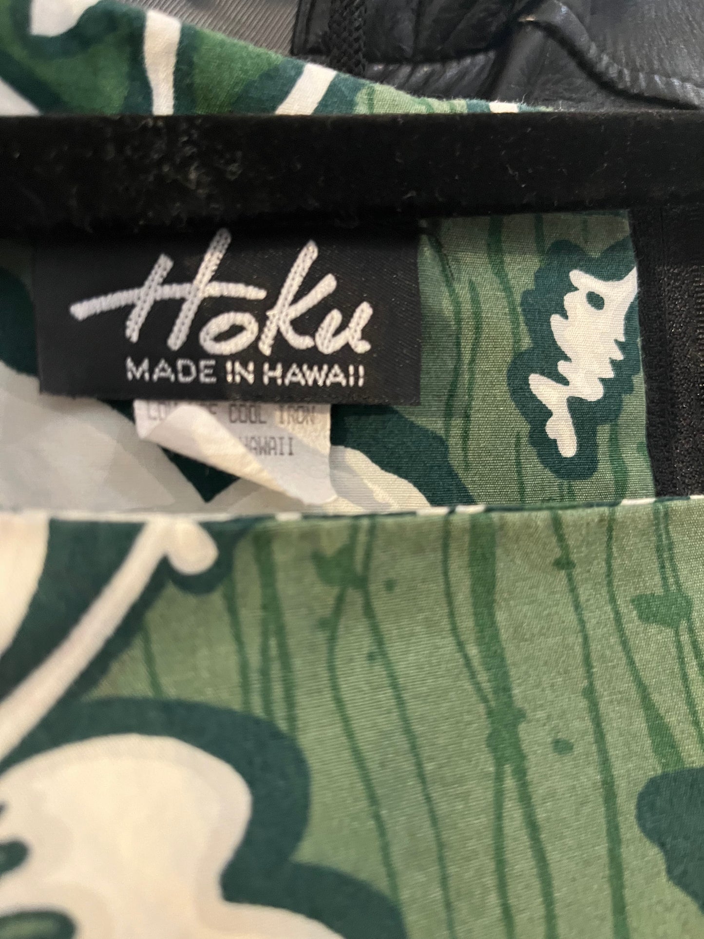 80s 'Hoku' Green Hawaiian Print Floral Muu Muu Dress / Medium