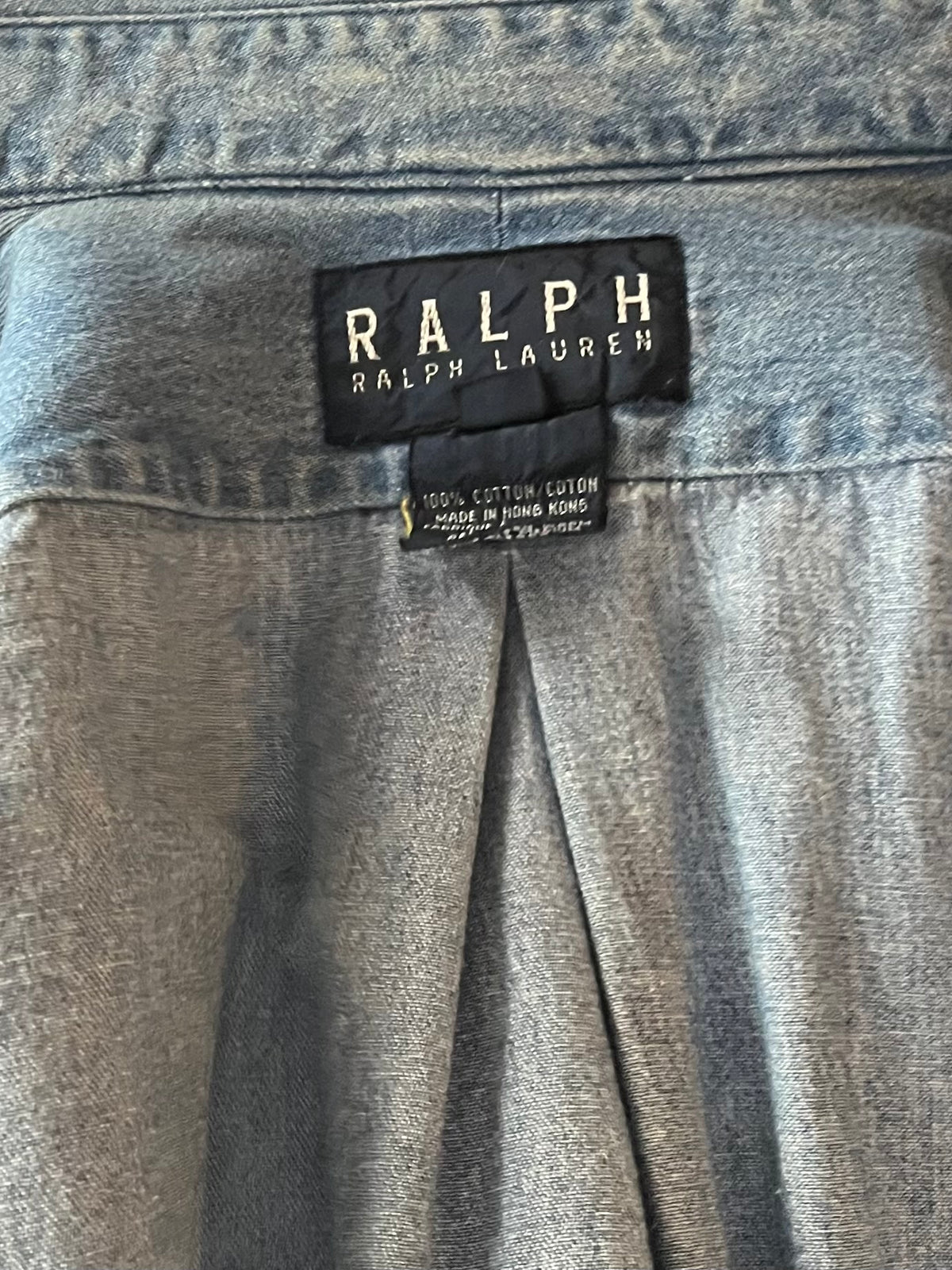 90s 'Ralph Lauren' Button Up Denim Shirt / Large