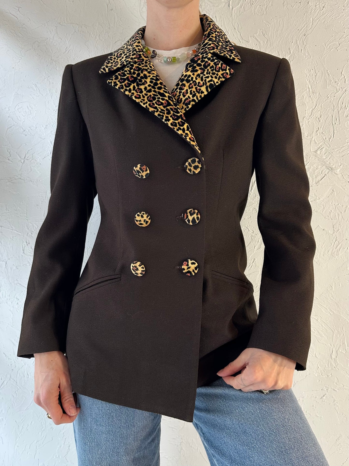 90s ‘Jules Miller’ Leopard Blazer Jacket / Small
