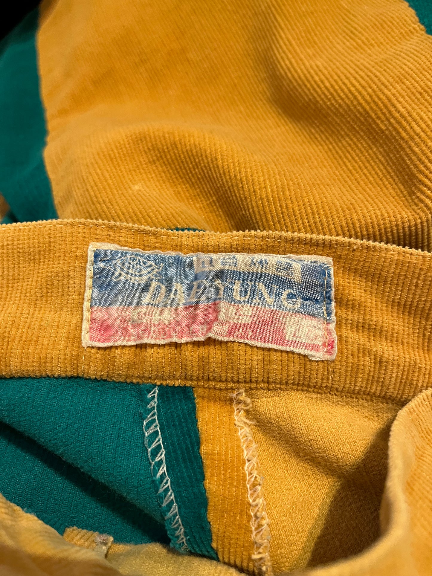 70s 'Daeyung' Corduroy Patchwork Skirt / Small