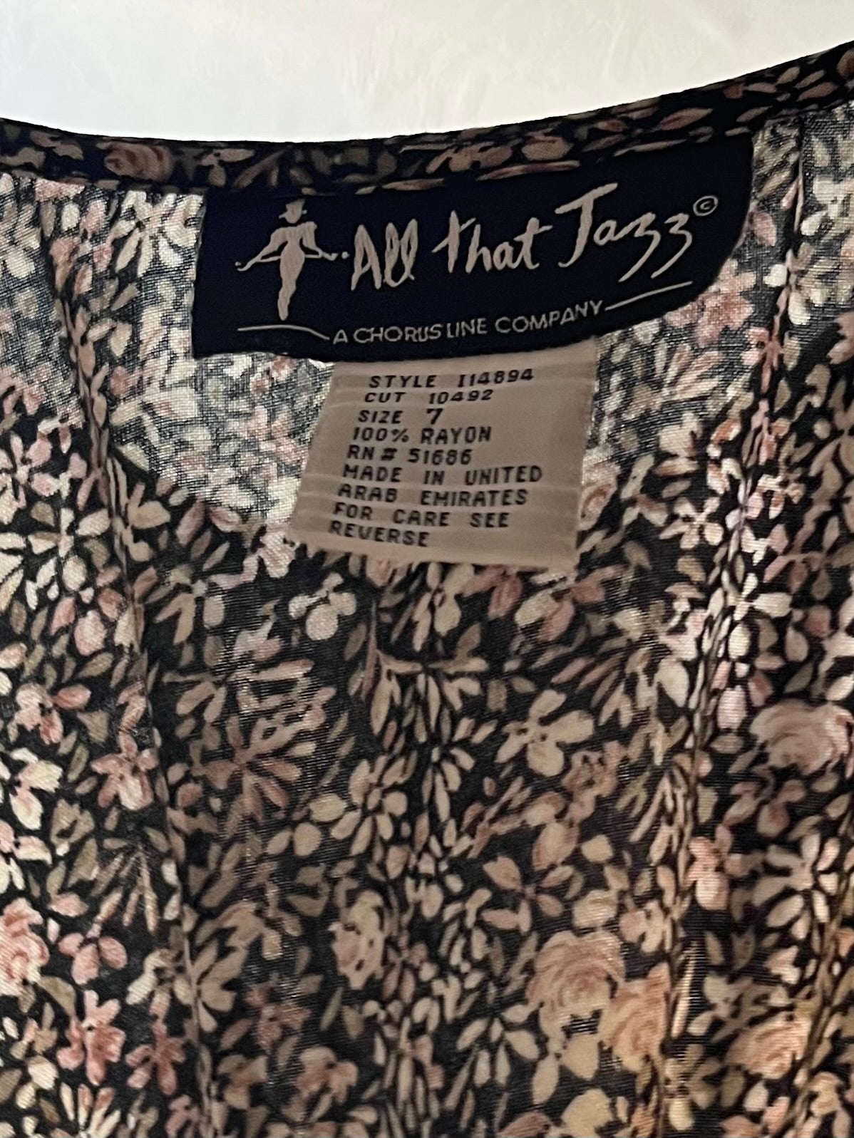 90s 'All That Jazz' Sleeveless Floral Dress / Medium