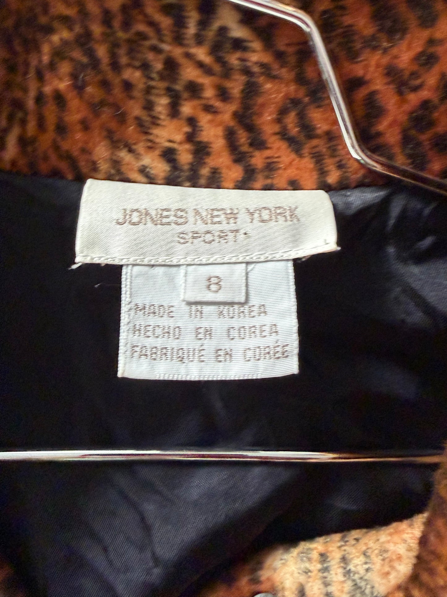 90s 'Jones New York' Retro Animal Print Jacket / Vintage 1990s Leopard Print Statement Jacket / Small