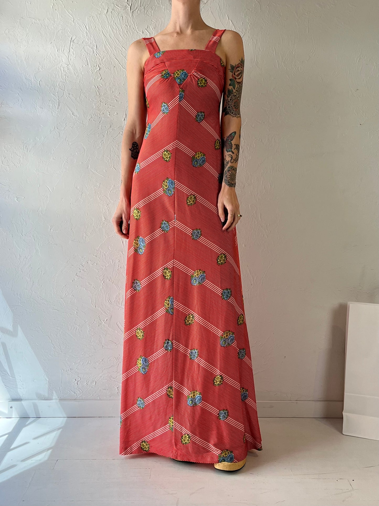 70s Handmade Maxi Dress / Small