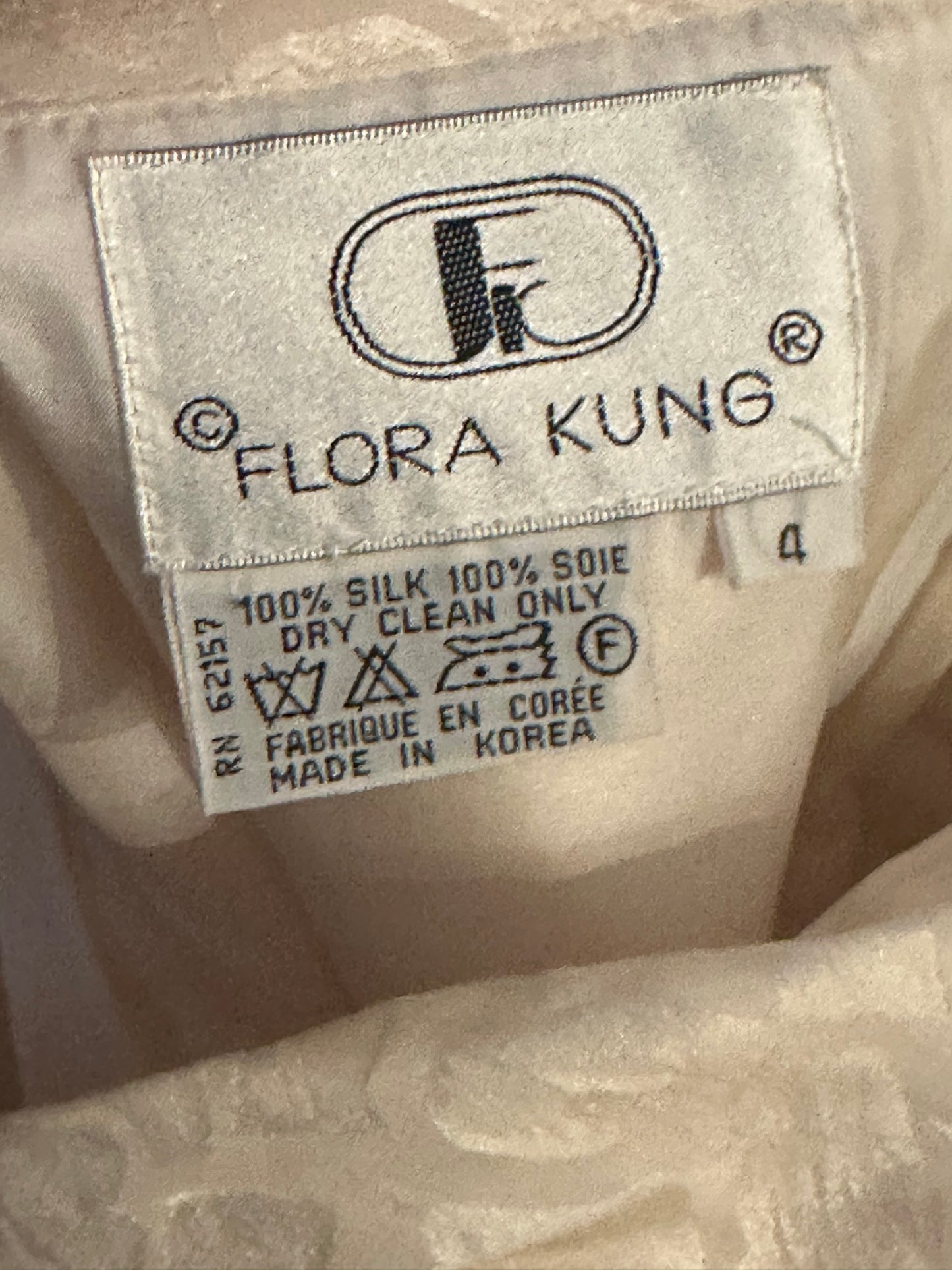 90s ‘Flora Kung’ Strapless Silk Mini Dress / Small