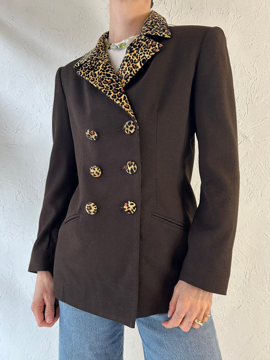 90s ‘Jules Miller’ Leopard Blazer Jacket / Small