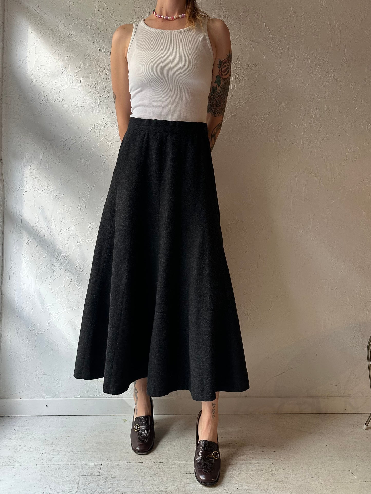 80s '123' Gray Knit Skirt / Small