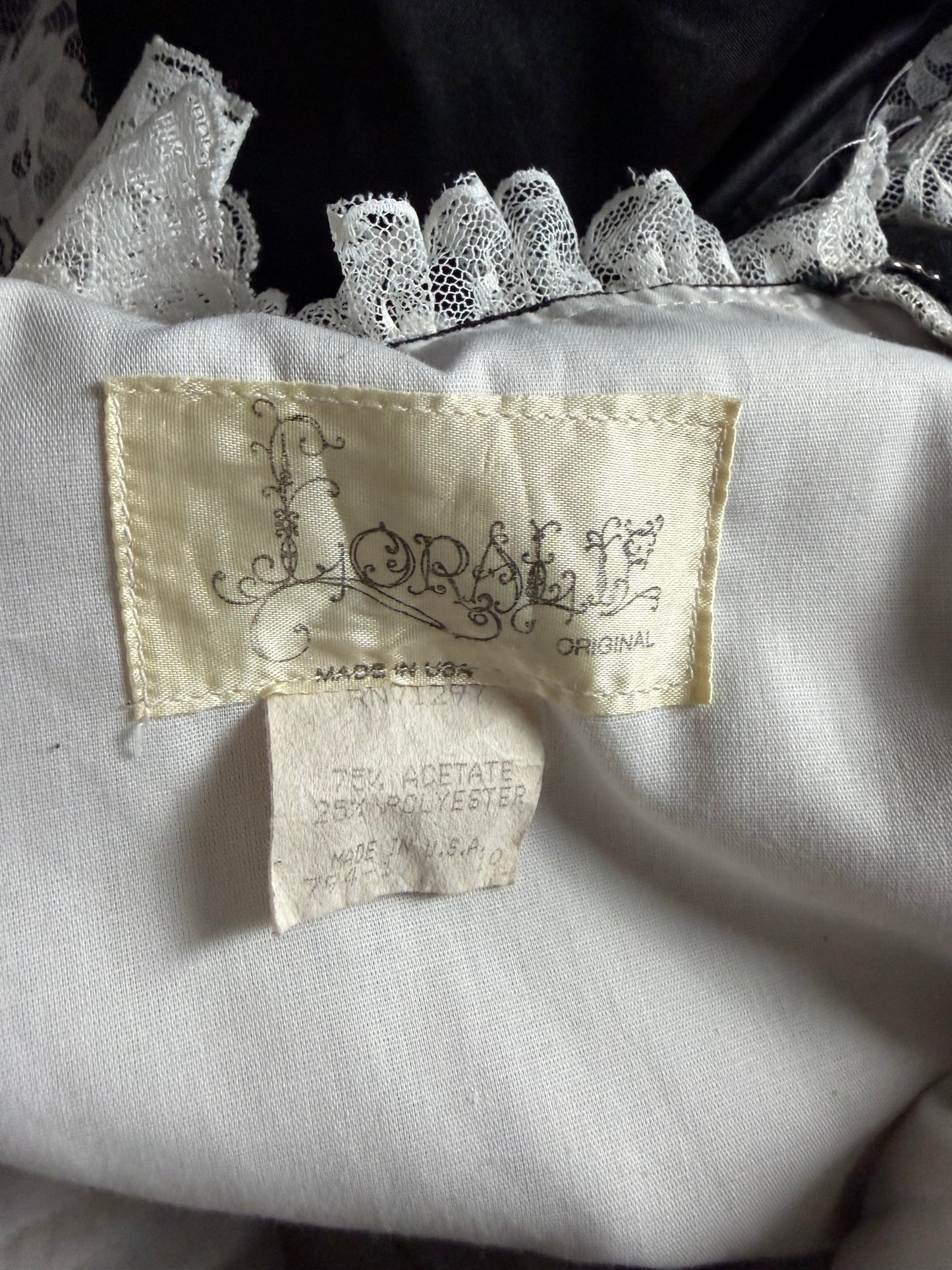 80s 'Loralie' Black and White Southern Formal Dress / Medium